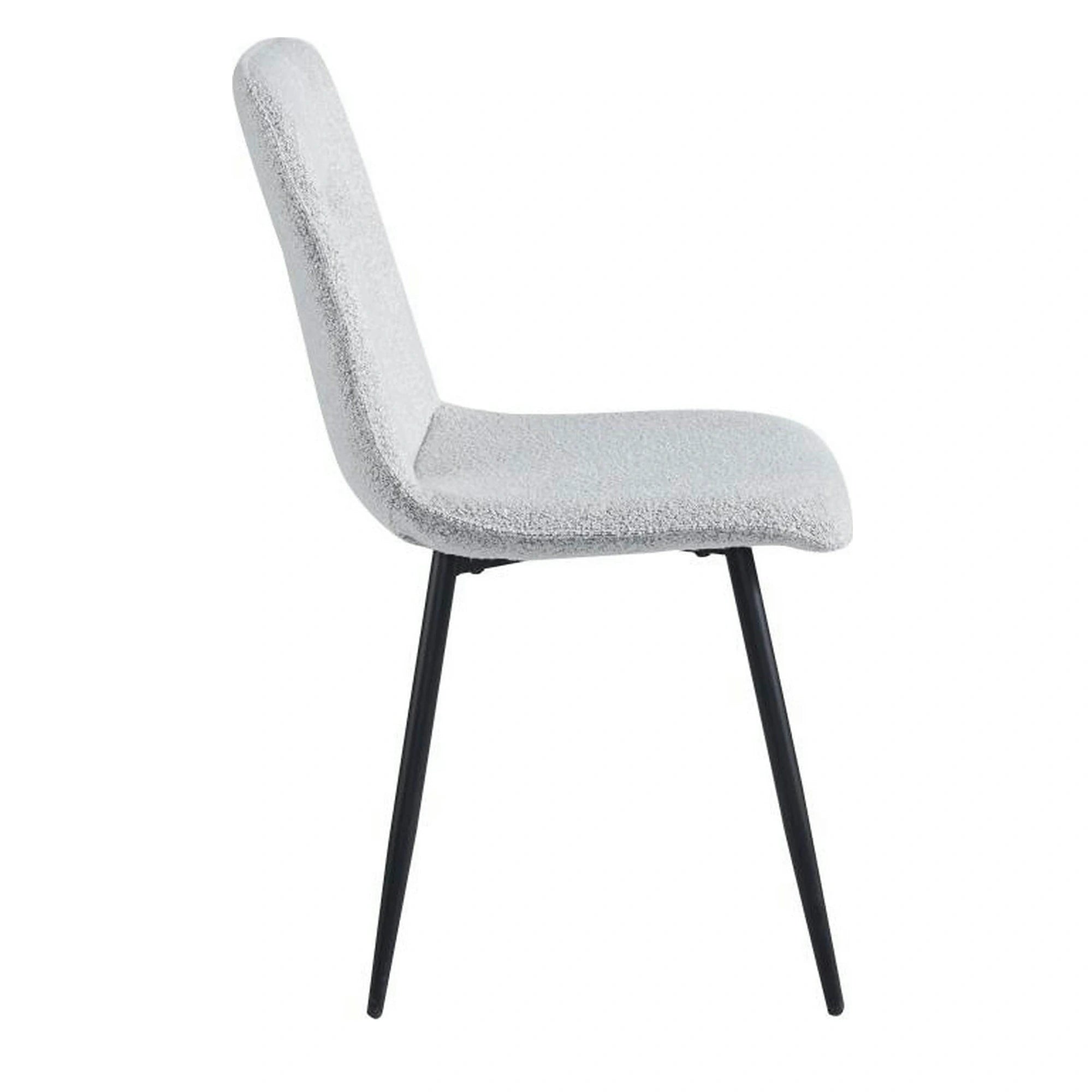 Scaun DOT, gri deschis/negru, stofa buclata/metal, 45x57x89 cm