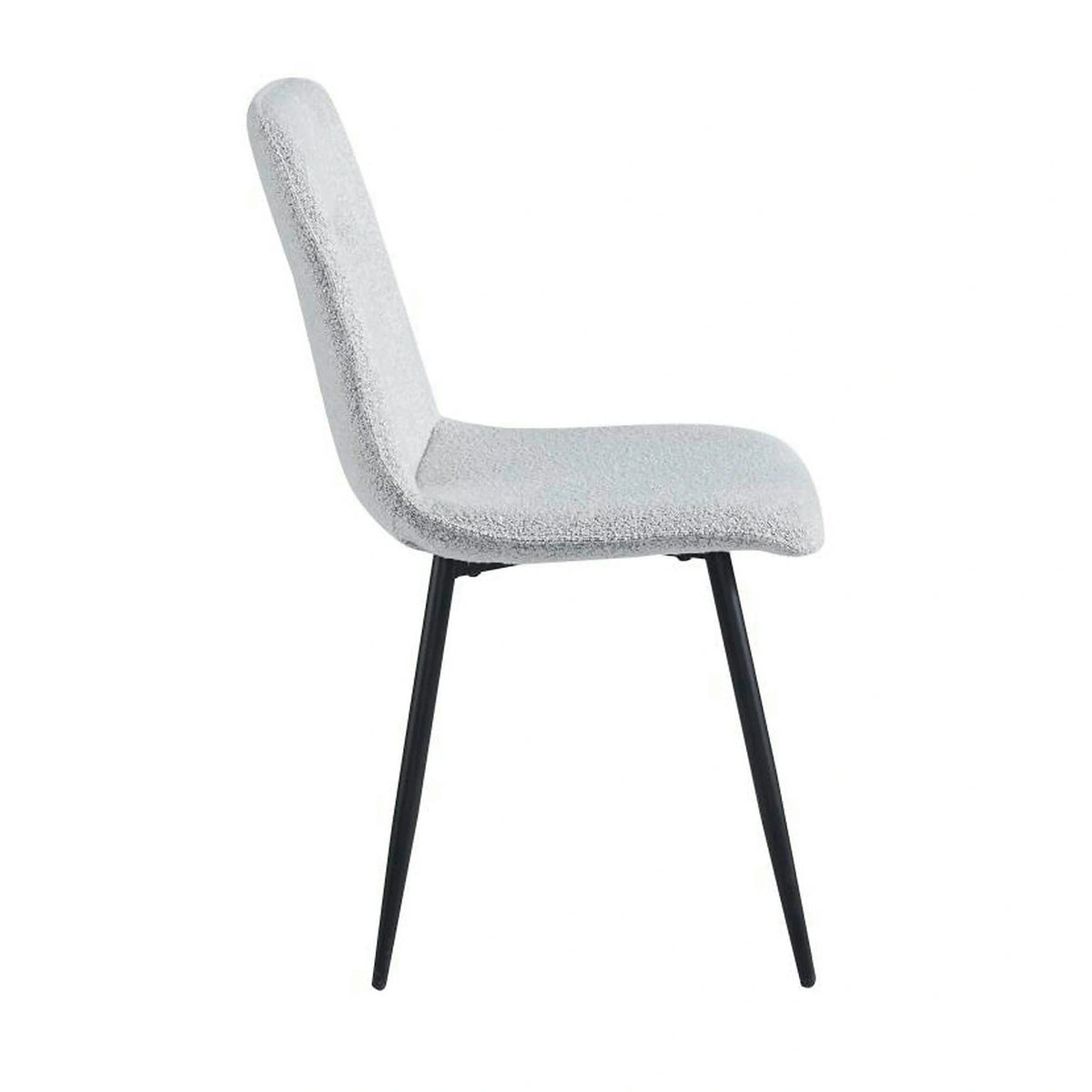 Scaun DOT, gri deschis/negru, stofa buclata/metal, 45x57x89 cm