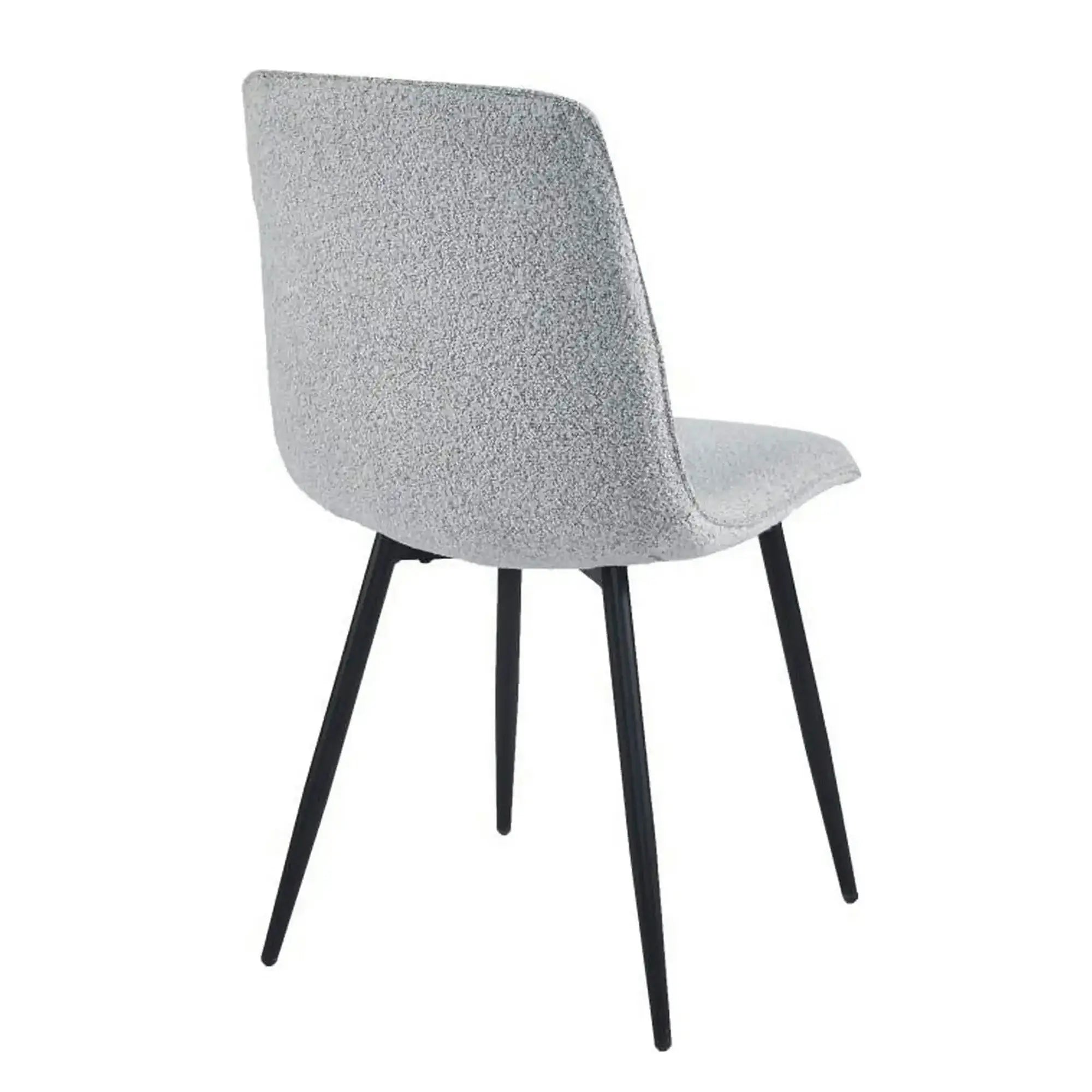 Scaun DOT, gri deschis/negru, stofa buclata/metal, 45x57x89 cm