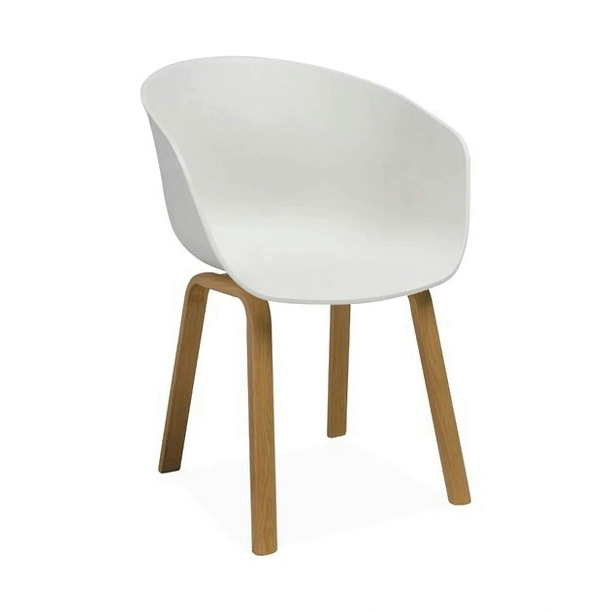 Scaun EGO, alb/stejar, plastic/metal, 56x42x80 cm