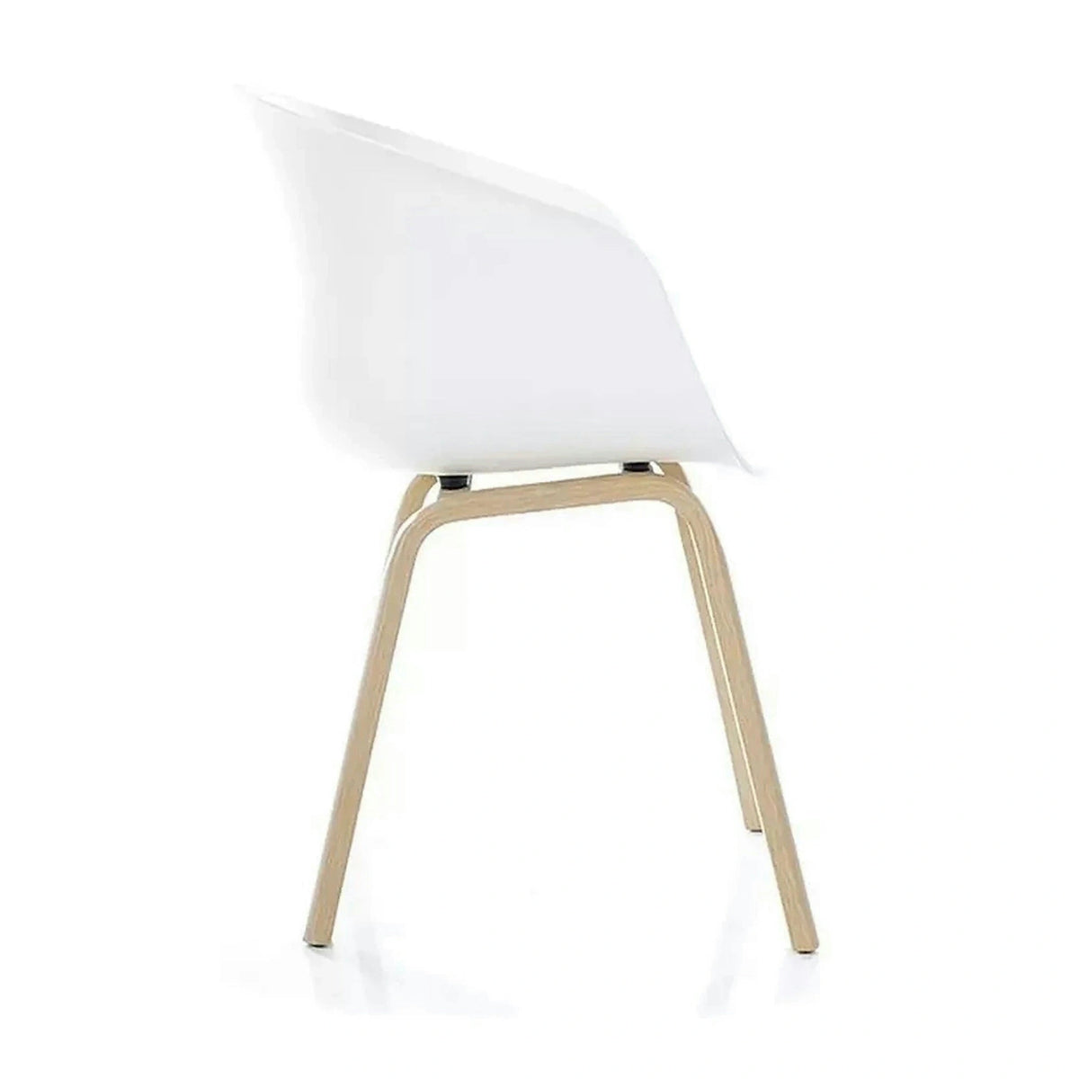 Scaun EGO, alb/stejar, plastic/metal, 56x42x80 cm