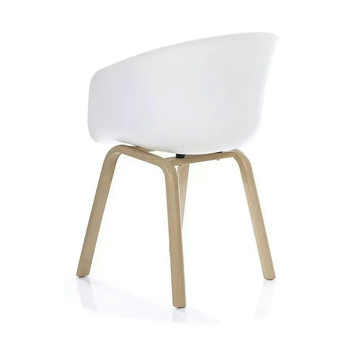 Scaun EGO, alb/stejar, plastic/metal, 56x42x80 cm