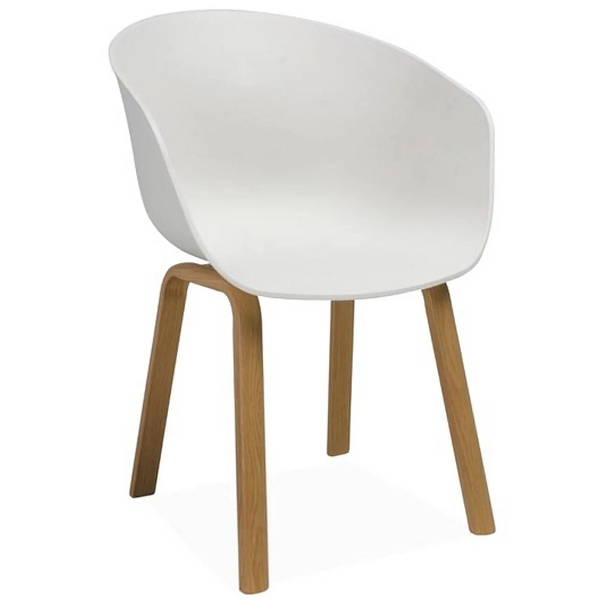 Scaun EGO, alb/stejar, plastic/metal, 56x42x80 cm