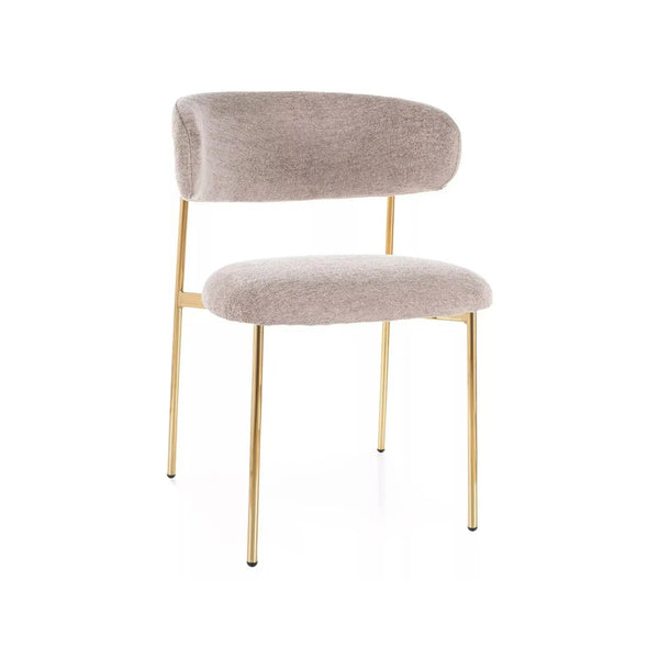 Scaun ELTON, bej inchis - Raven 30/auriu, stofa clasica/metal, 56x58x80 cm