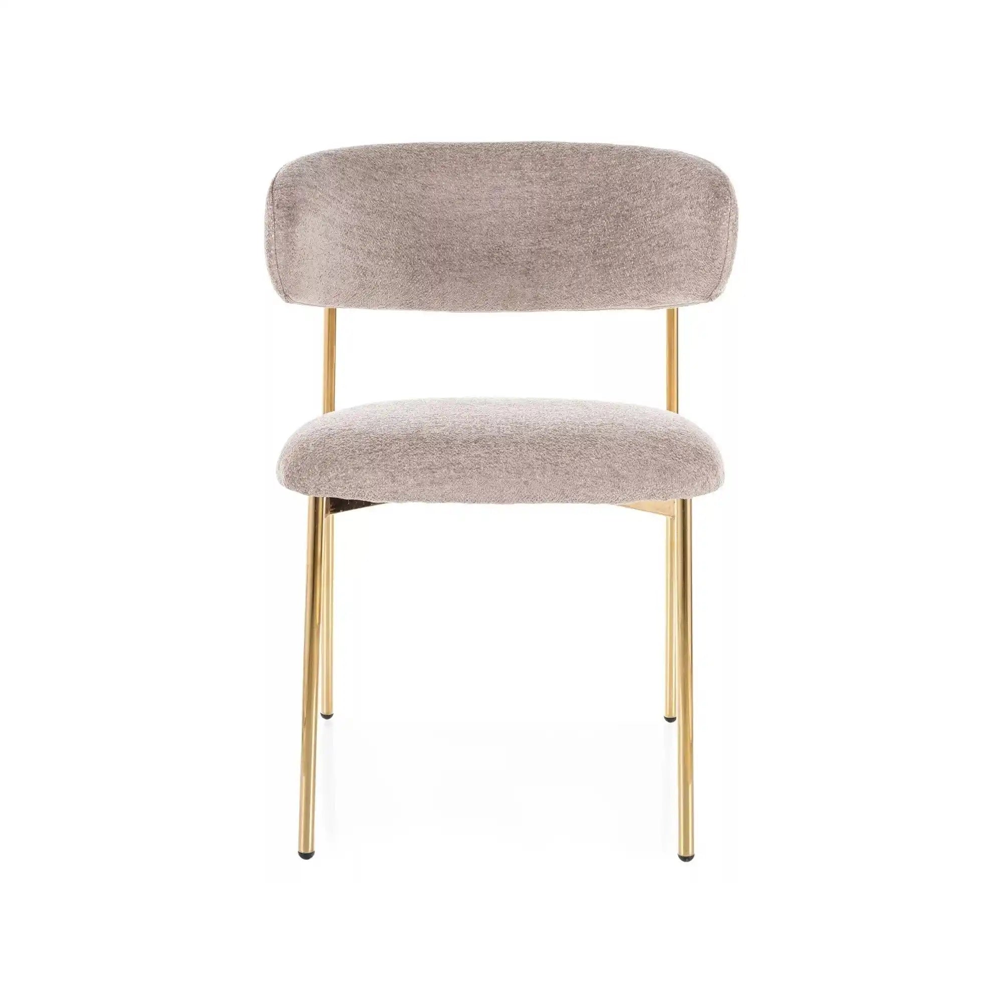 Scaun ELTON, bej inchis - Raven 30/auriu, stofa clasica/metal, 56x58x80 cm