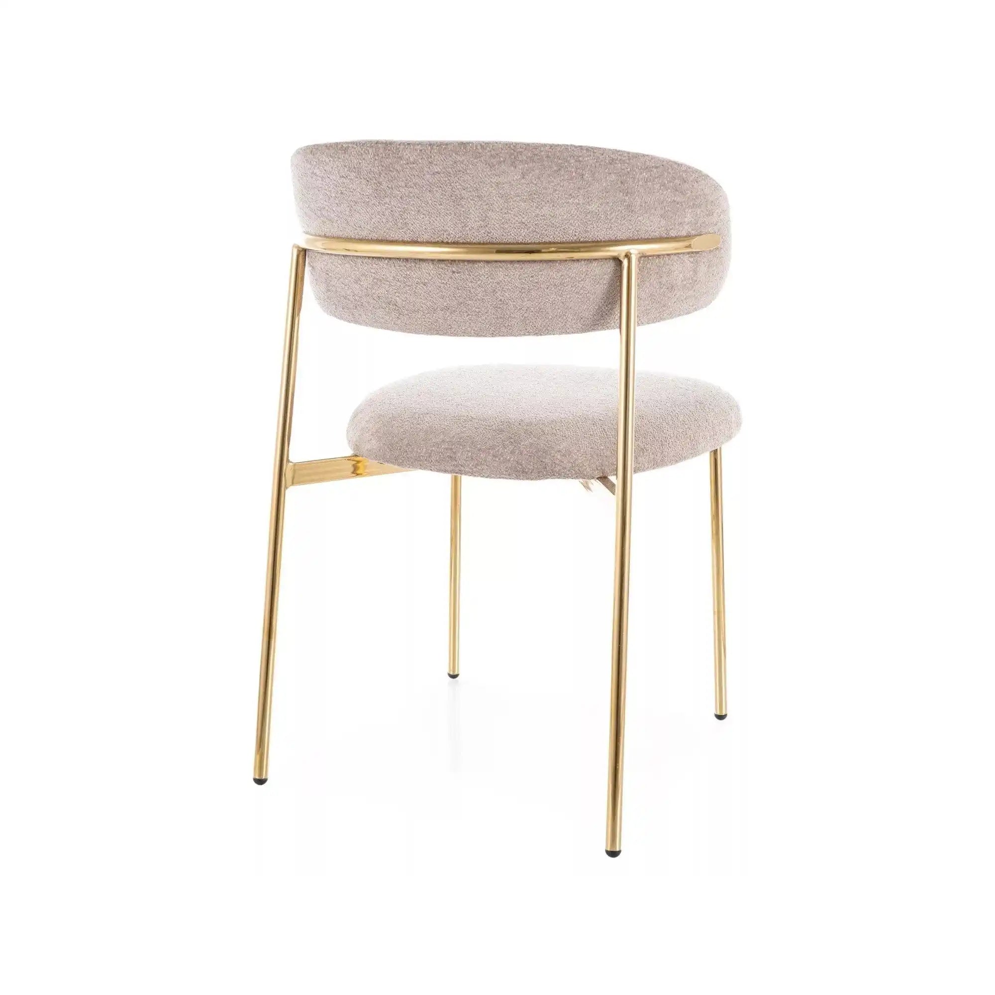 Scaun ELTON, bej inchis - Raven 30/auriu, stofa clasica/metal, 56x58x80 cm