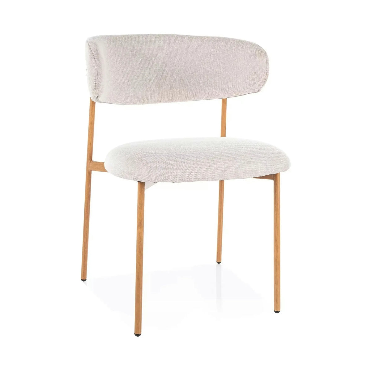 Scaun ELTON D, bej deschis - Brego 22/stejar, stofa clasica/metal, 56x46x80 cm