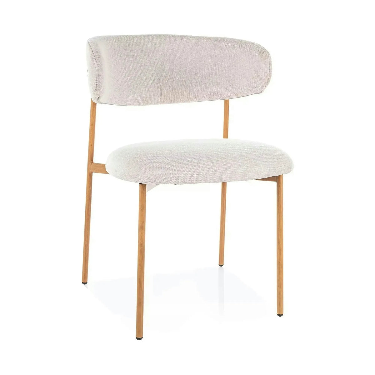Scaun ELTON D, bej deschis - Brego 22/stejar, stofa clasica/metal, 56x46x80 cm