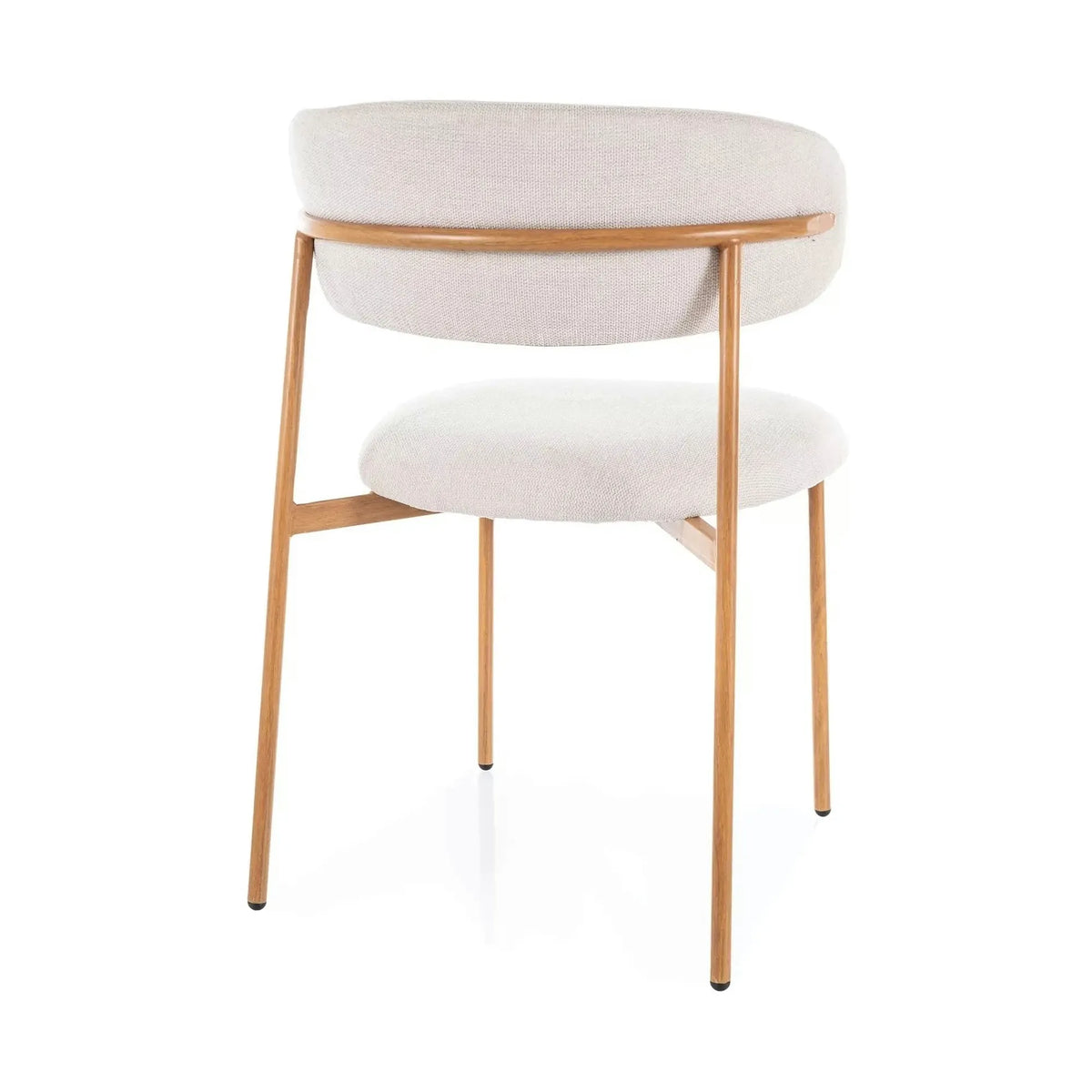 Scaun ELTON D, bej deschis - Brego 22/stejar, stofa clasica/metal, 56x46x80 cm