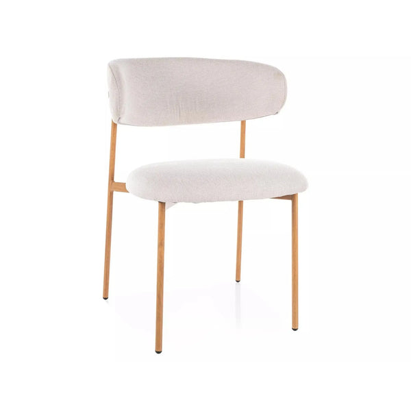 Scaun ELTON D, bej deschis - Brego 22/stejar, stofa clasica/metal, 56x46x80 cm