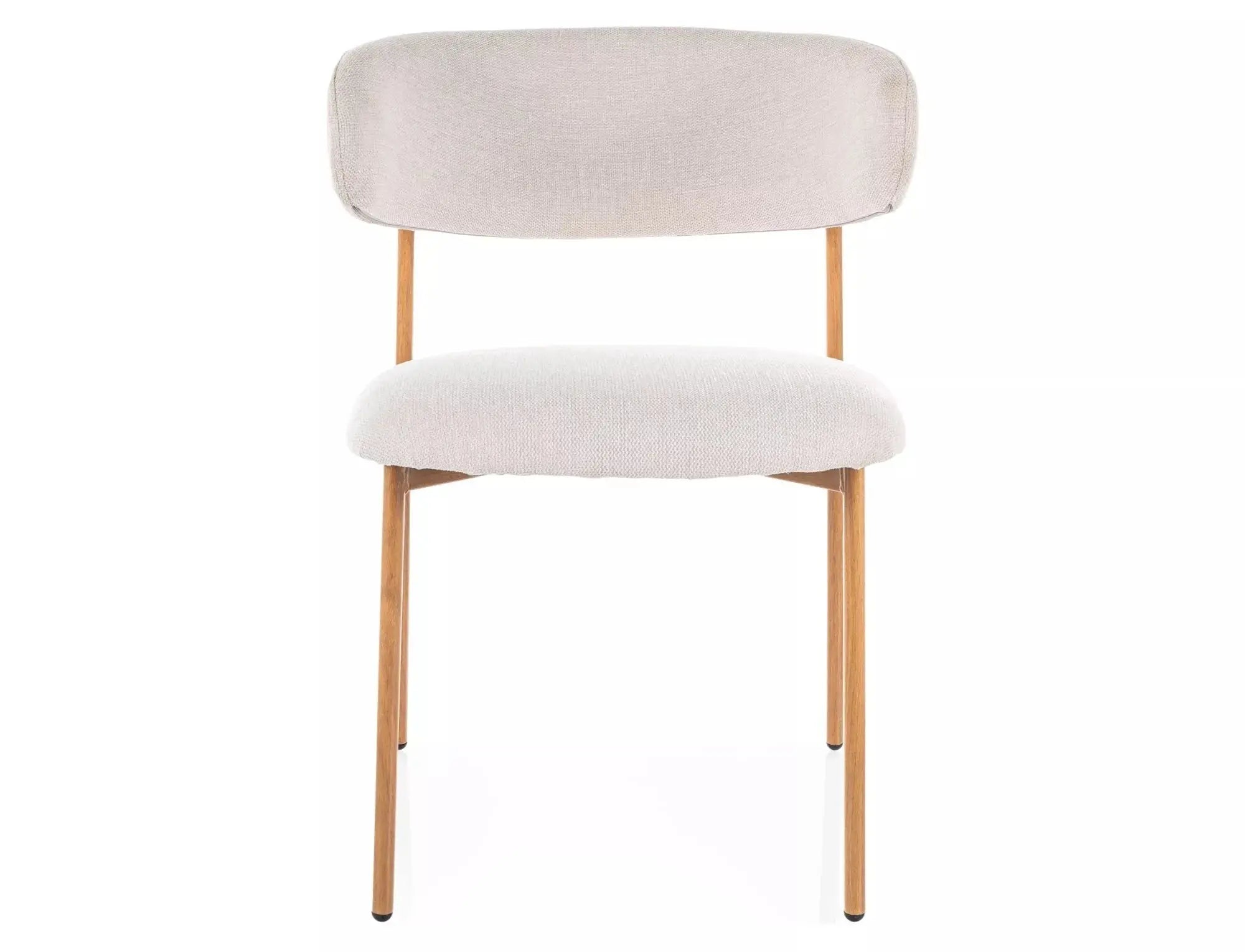 Scaun ELTON D, bej deschis - Brego 22/stejar, stofa clasica/metal, 56x46x80 cm