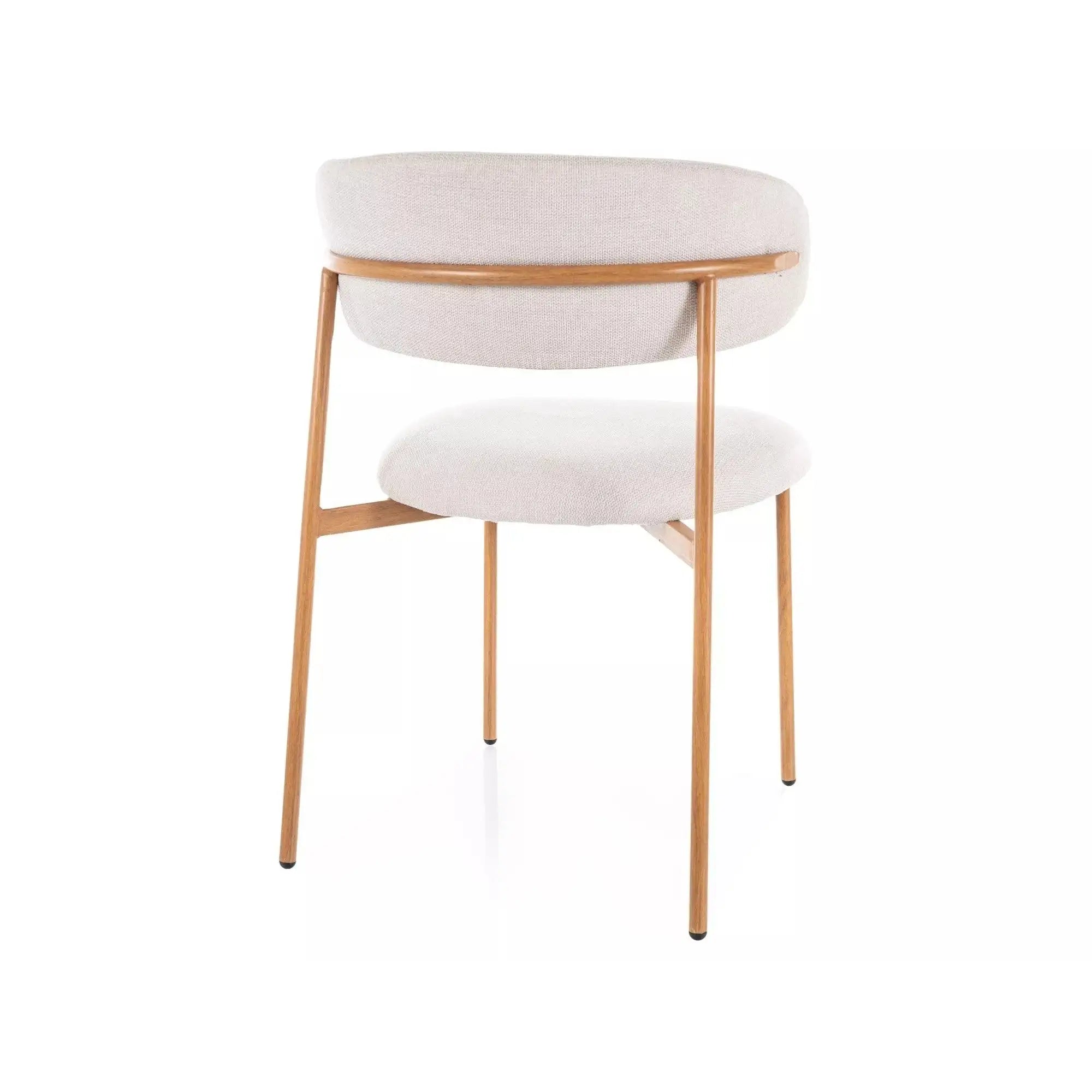 Scaun ELTON D, bej deschis - Brego 22/stejar, stofa clasica/metal, 56x46x80 cm