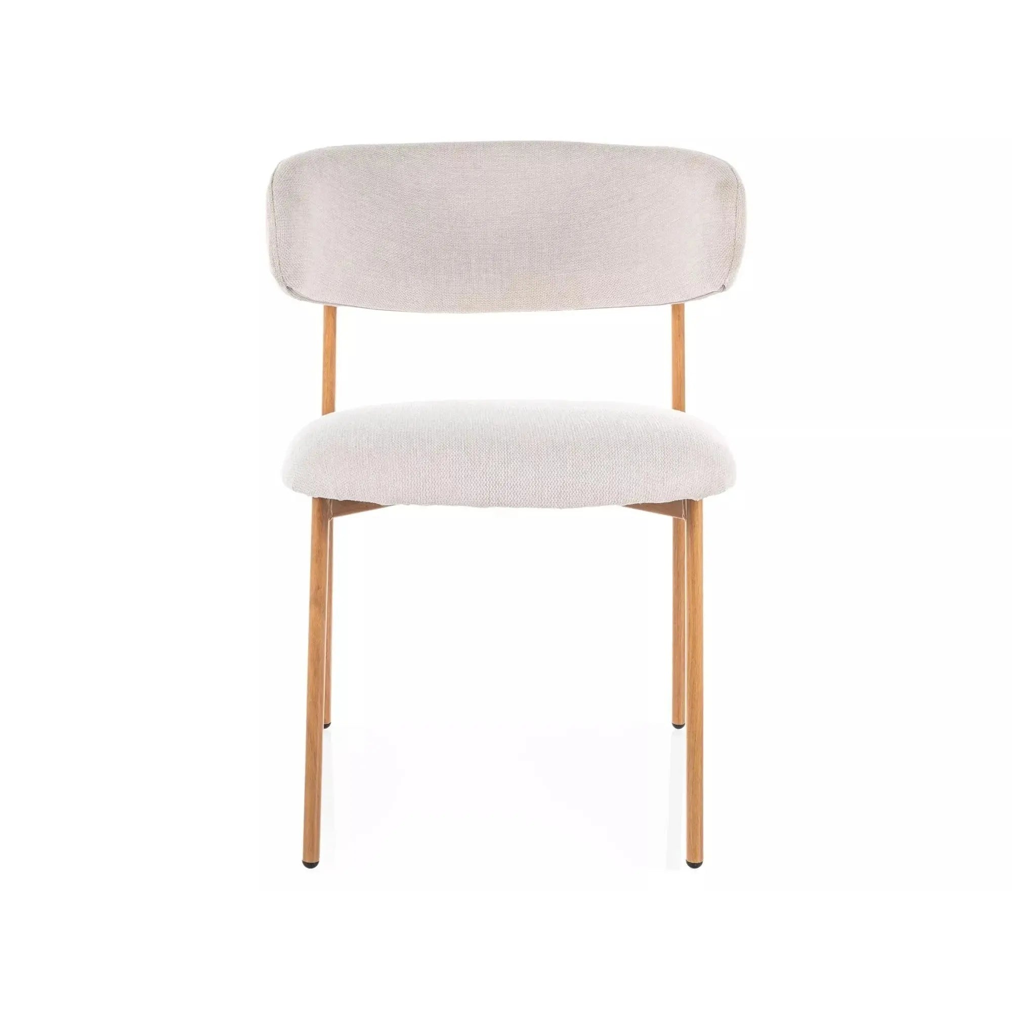 Scaun ELTON D, bej deschis - Brego 22/stejar, stofa clasica/metal, 56x46x80 cm