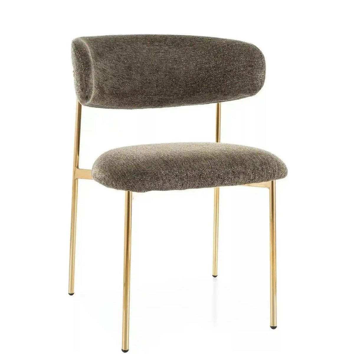 Scaun ELTON, verde olive - Raven 78/auriu, stofa clasica/metal, 56x58x80 cm