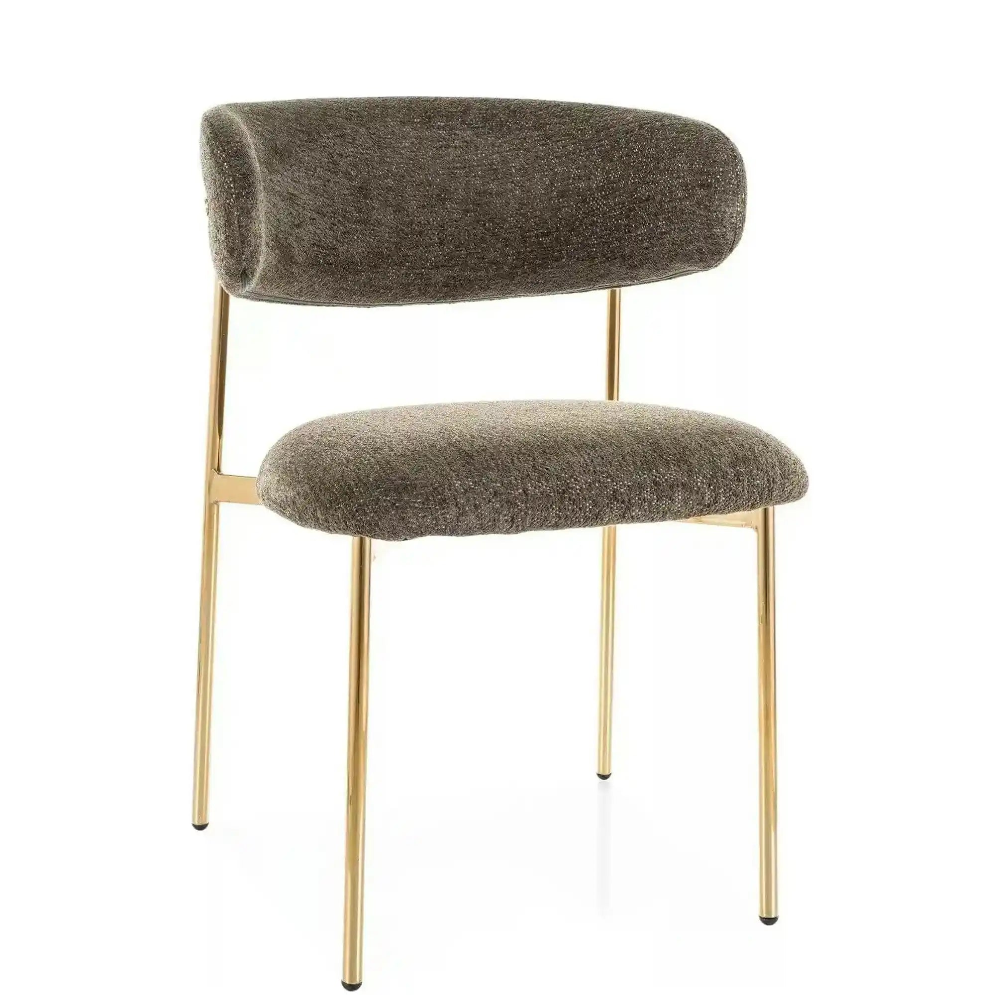 Scaun ELTON, verde olive - Raven 78/auriu, stofa clasica/metal, 56x58x80 cm