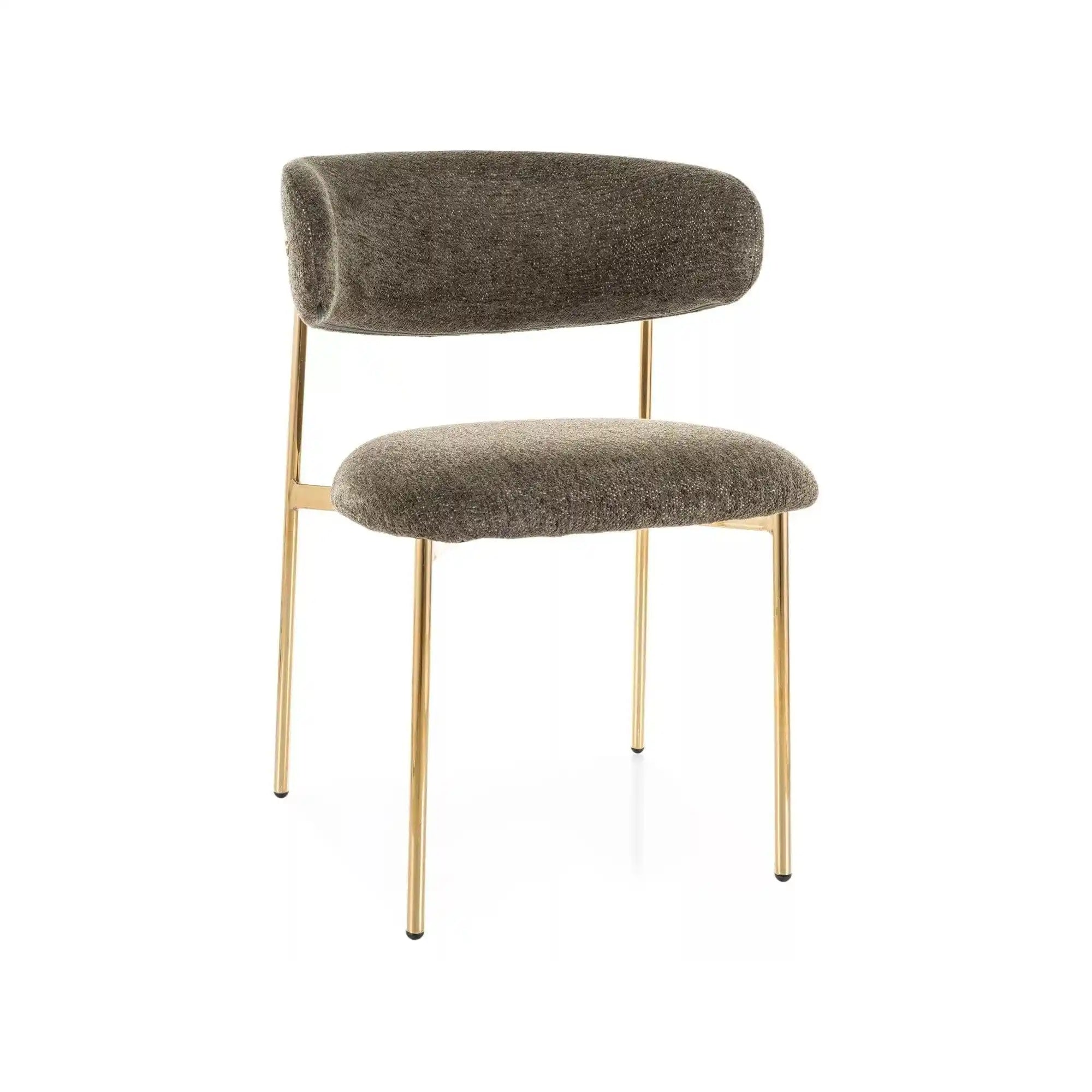 Scaun ELTON, verde olive - Raven 78/auriu, stofa clasica/metal, 56x58x80 cm