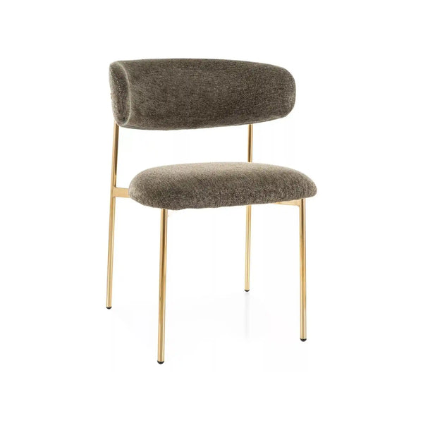 Scaun ELTON, verde olive - Raven 78/auriu, stofa clasica/metal, 56x58x80 cm