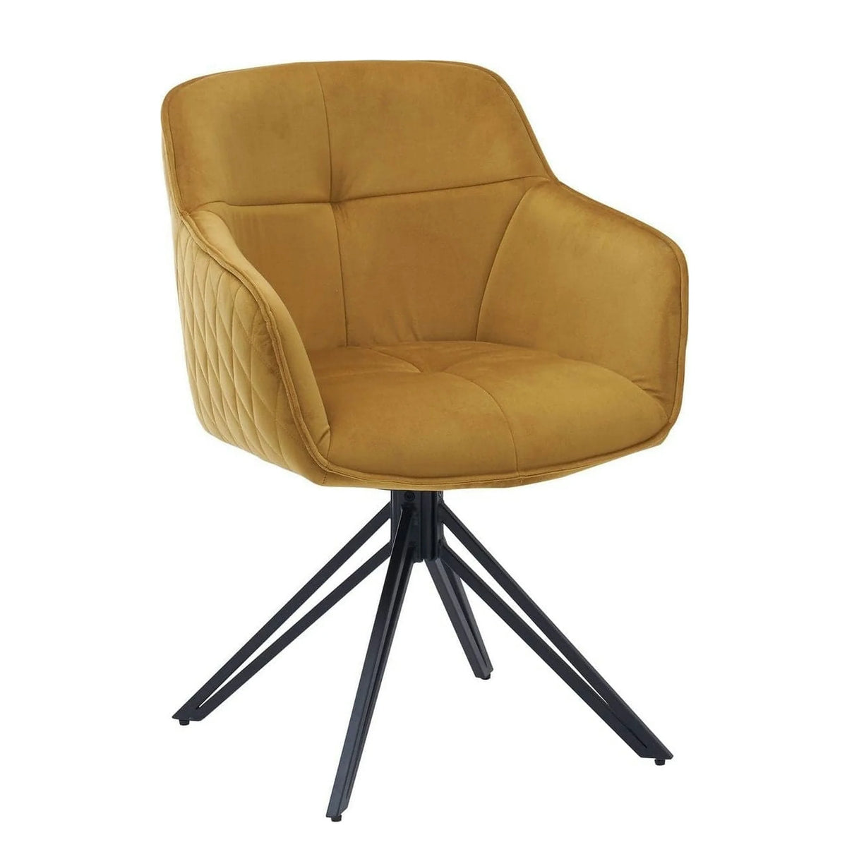 Scaun EMMA, galben/negru, stofa/metal, 59x62x82 cm