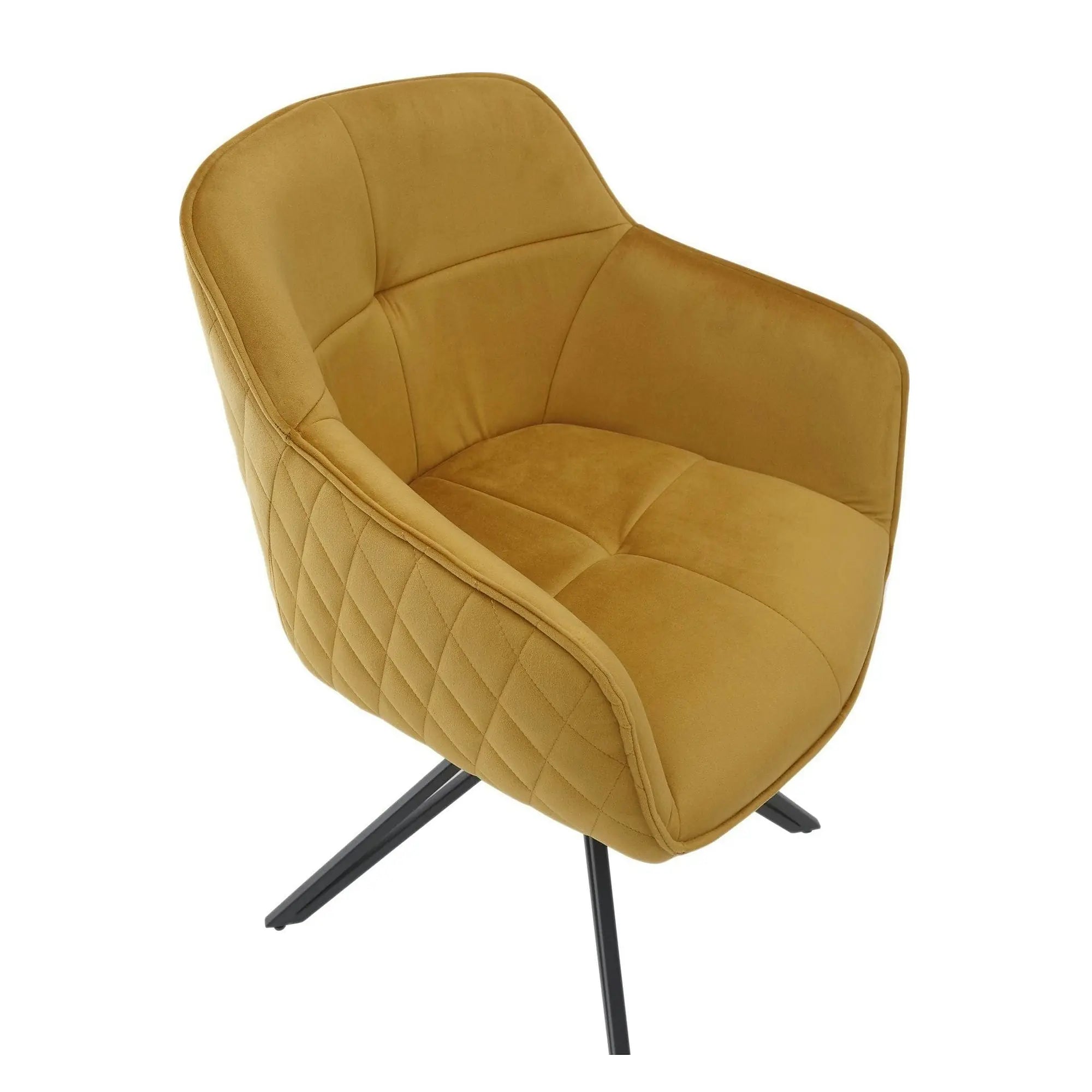 Scaun EMMA, galben/negru, stofa/metal, 59x62x82 cm