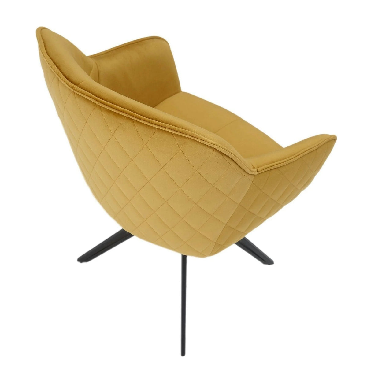 Scaun EMMA, galben/negru, stofa/metal, 59x62x82 cm