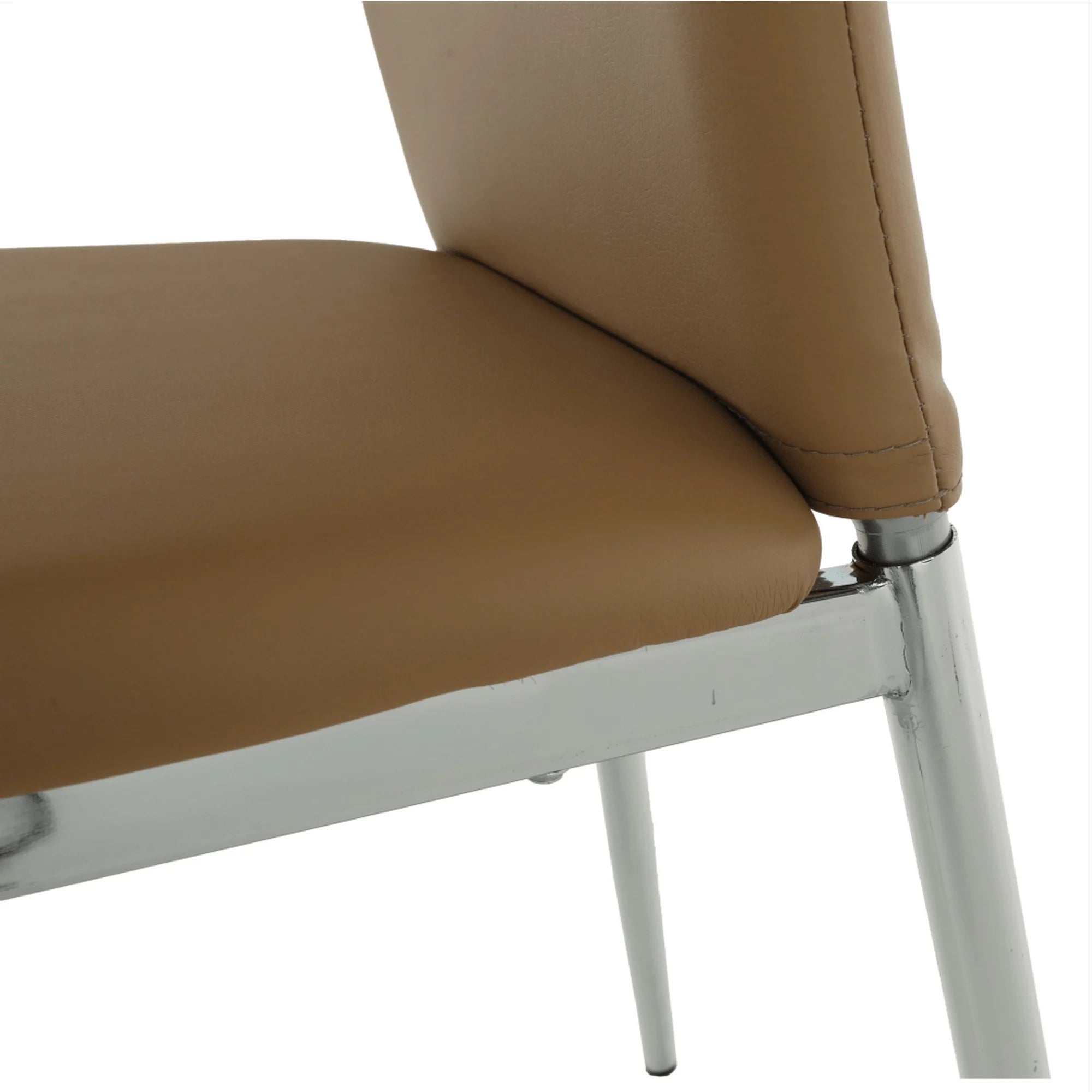 Scaun ERVINA, bej/crom, piele ecologica/metal, 42x43x99x47 cm