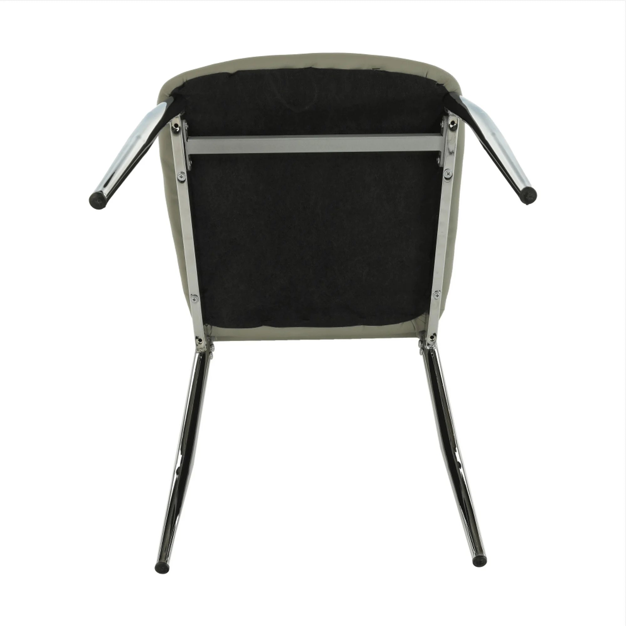 Scaun ERVINA, gri/crom, piele ecologica/metal, 42x43x99 cm