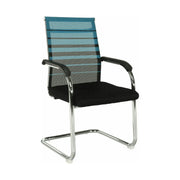 Scaun ESIN, albastru/negru, plasa/metal, 55x64x93 cm