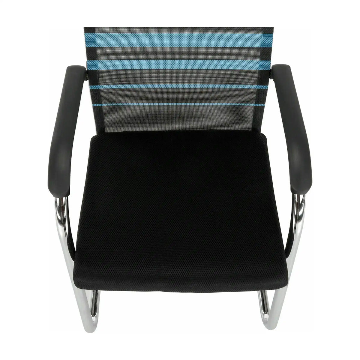 Scaun ESIN, albastru/negru, plasa/metal, 55x64x93 cm