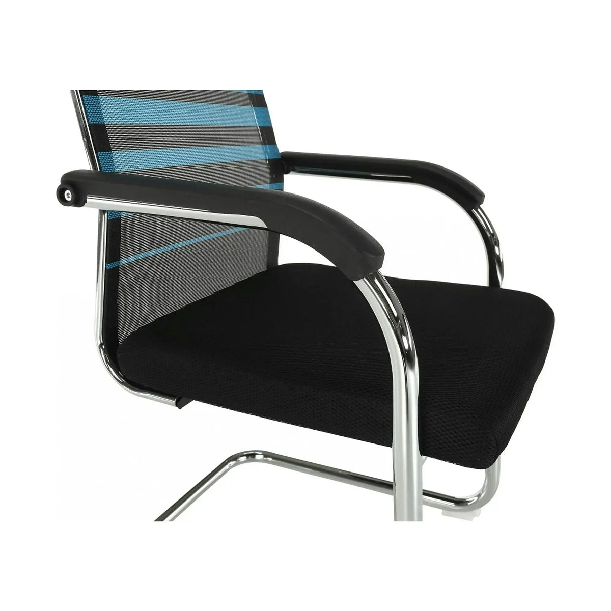 Scaun ESIN, albastru/negru, plasa/metal, 55x64x93 cm