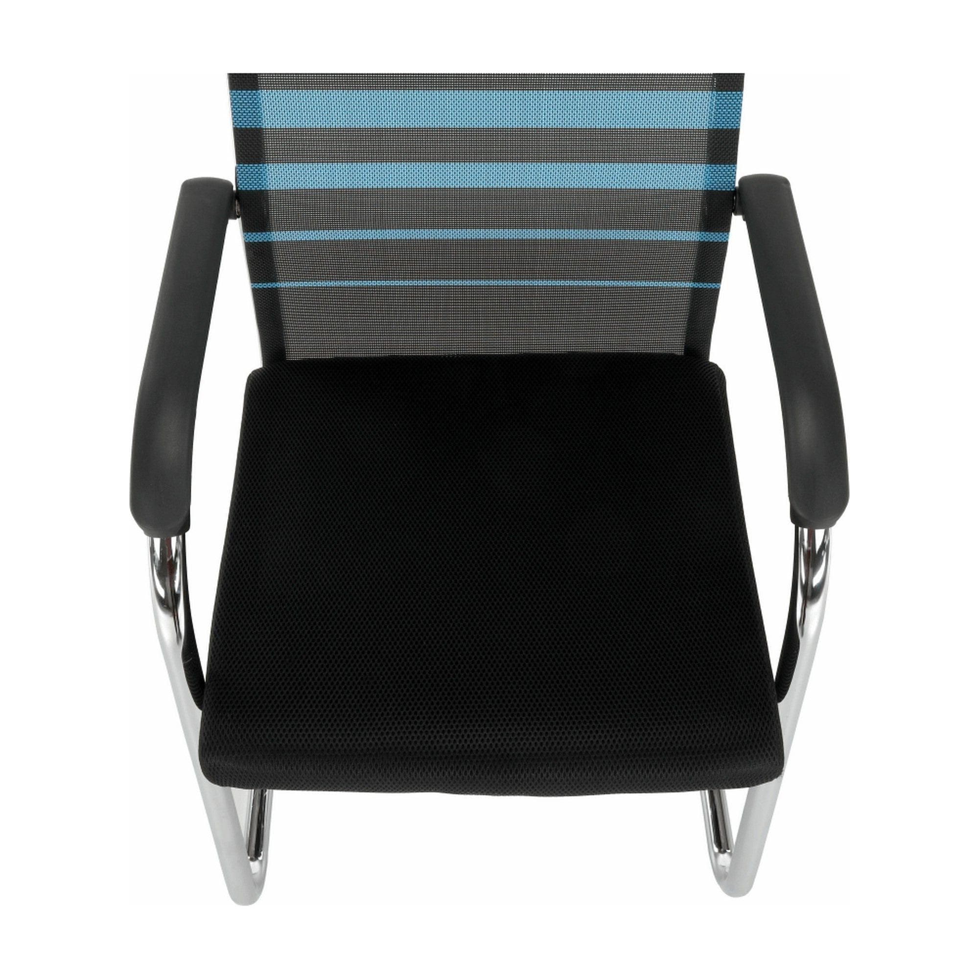 Scaun ESIN, albastru/negru, plasa/metal, 55x64x93 cm