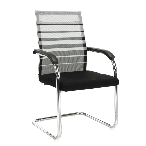 Scaun ESIN, negru/gri, plasa/metal, 55x64x93 cm