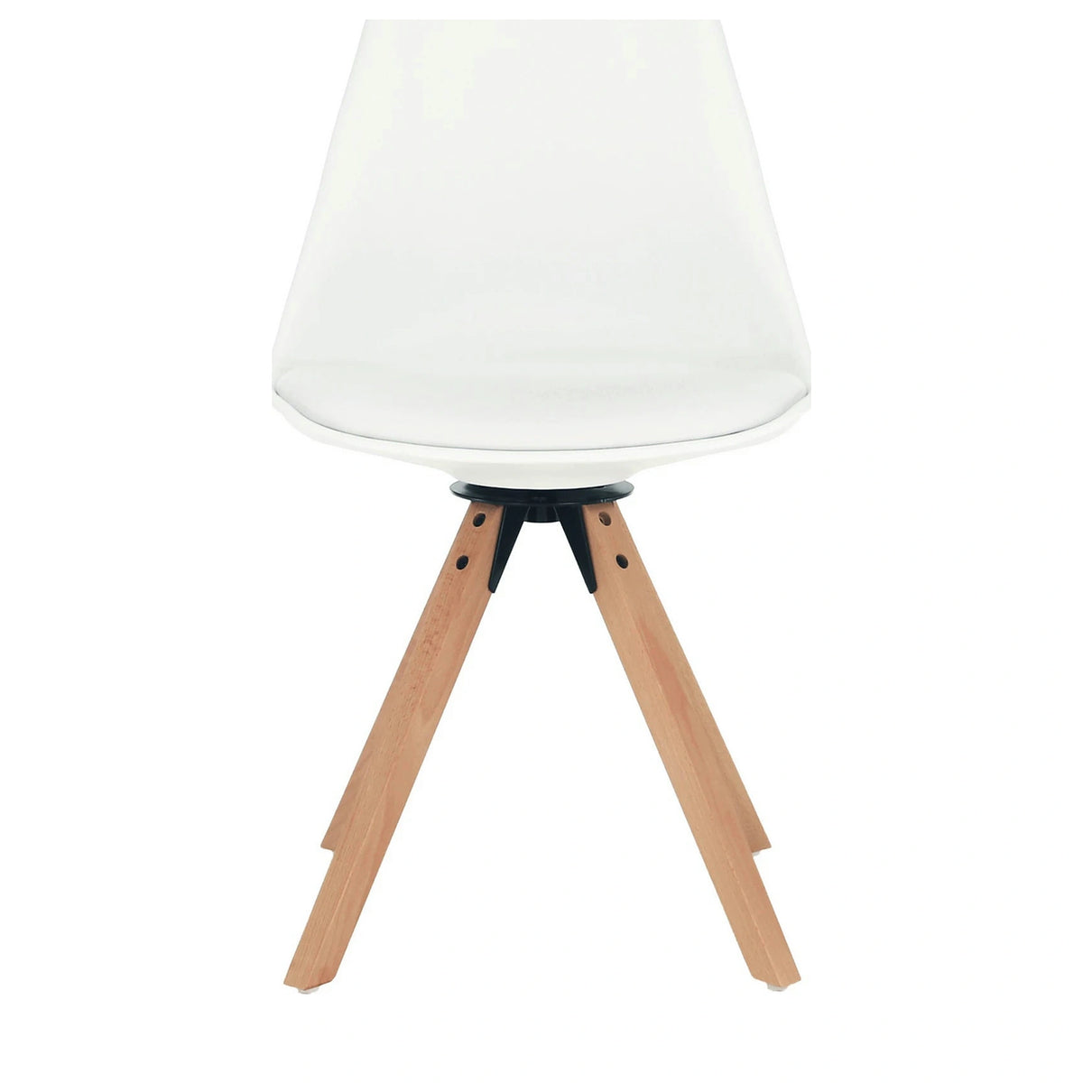 Scaun ETOSA, alb/fag, piele ecologica/plastic/lemn, 48x58x83 cm