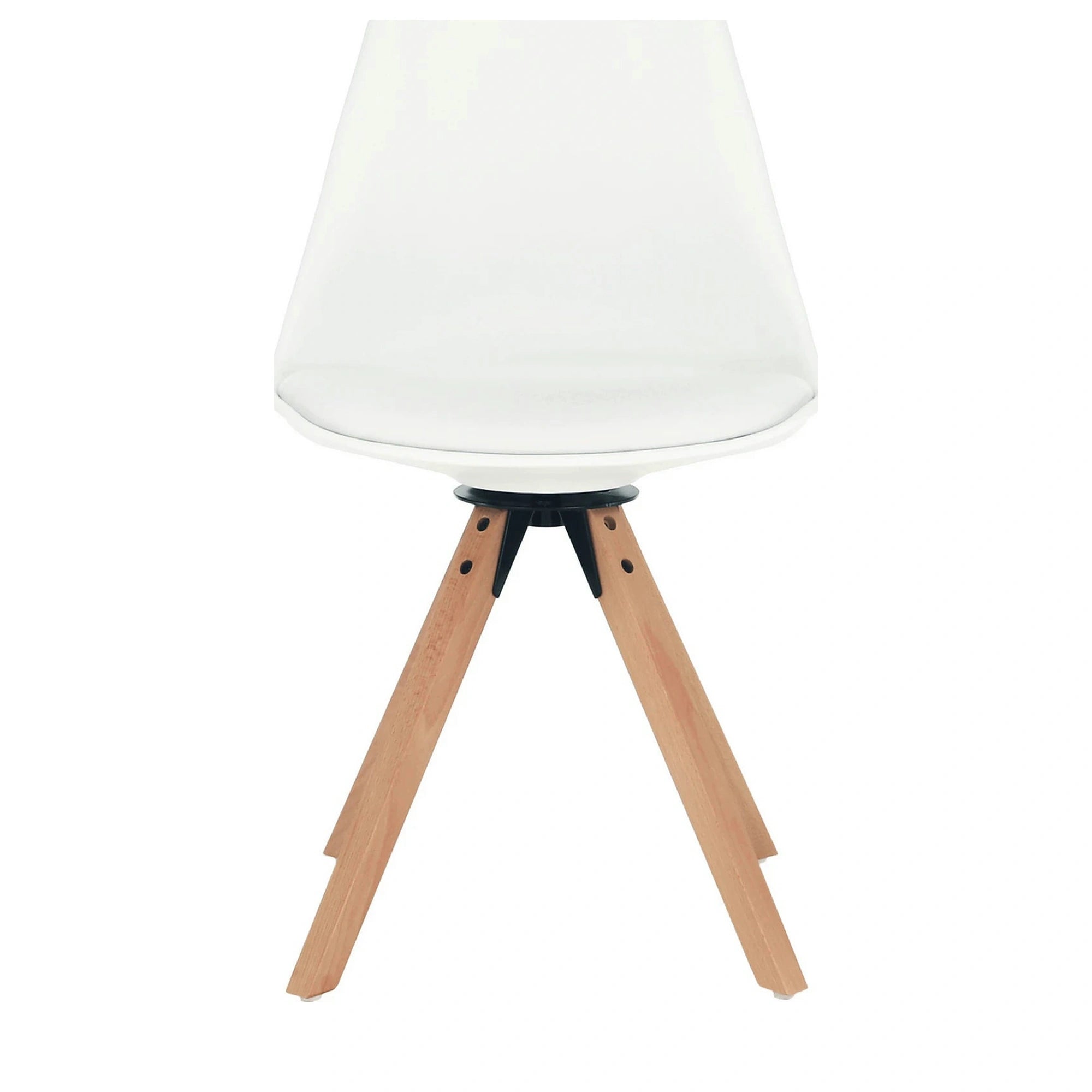Scaun ETOSA, alb/fag, piele ecologica/plastic/lemn, 48x58x83 cm