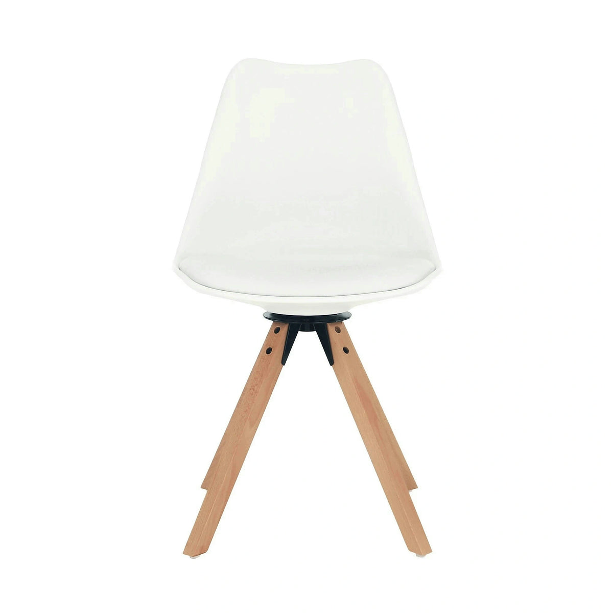 Scaun ETOSA, alb/fag, piele ecologica/plastic/lemn, 48x58x83 cm