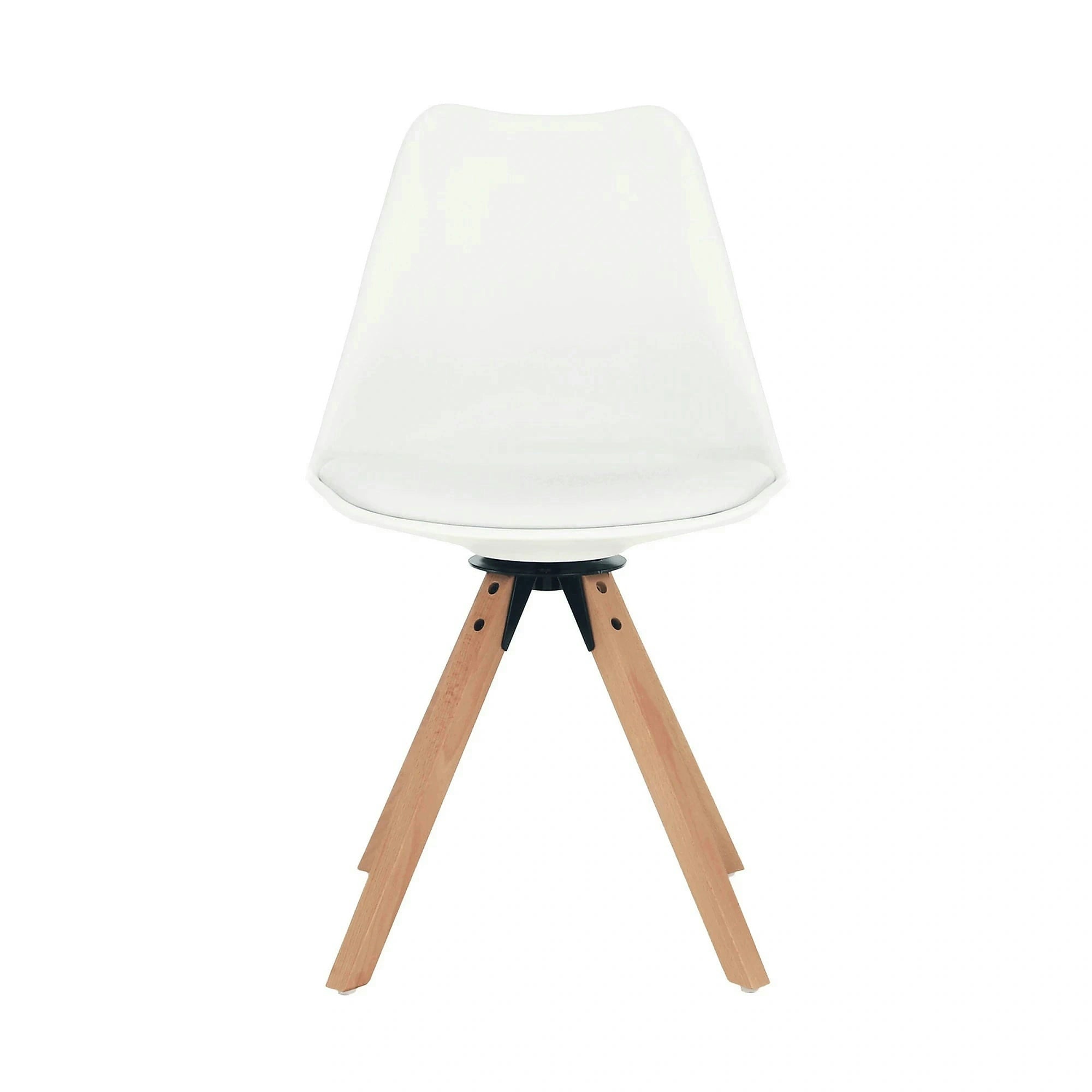 Scaun ETOSA, alb/fag, piele ecologica/plastic/lemn, 48x58x83 cm