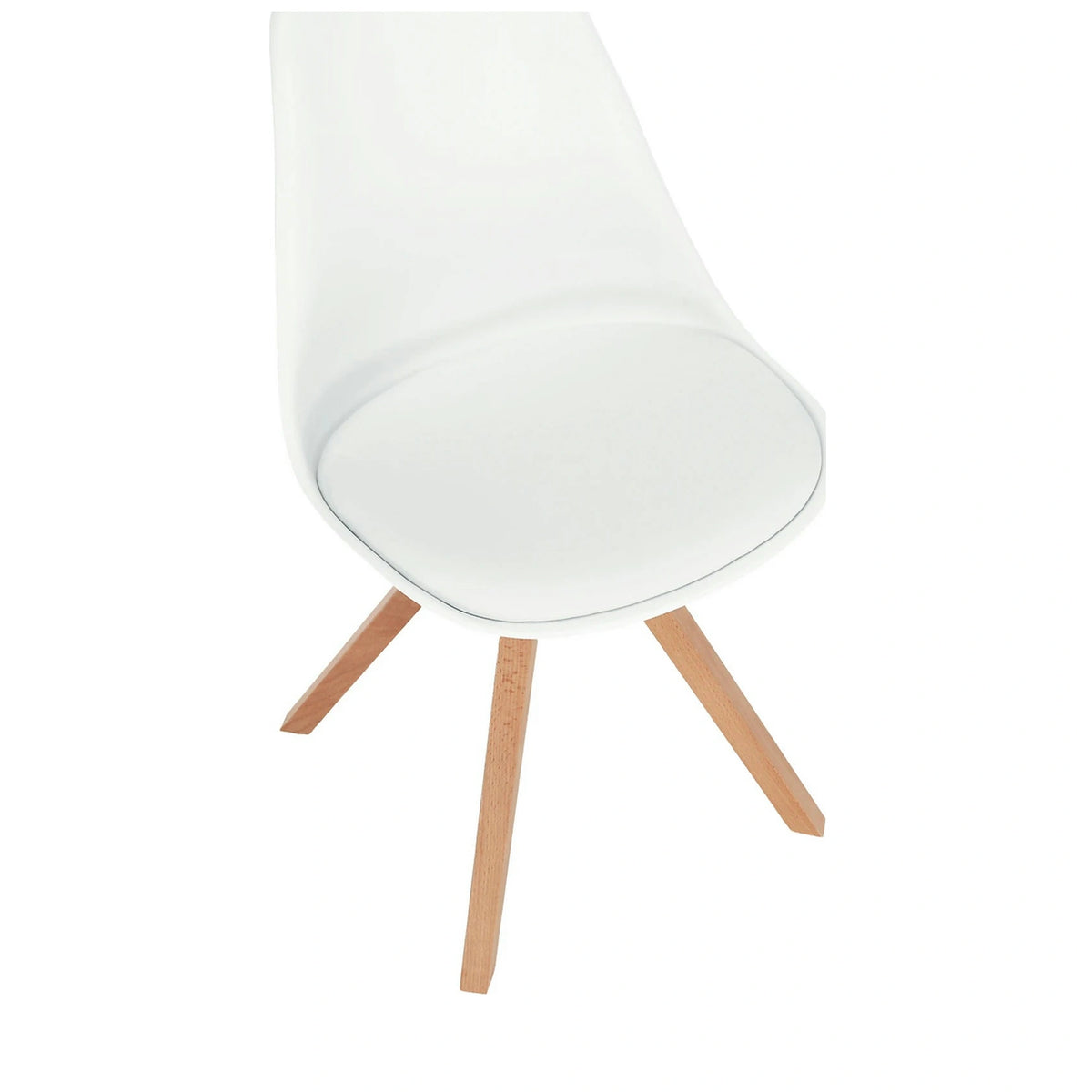 Scaun ETOSA, alb/fag, piele ecologica/plastic/lemn, 48x58x83 cm