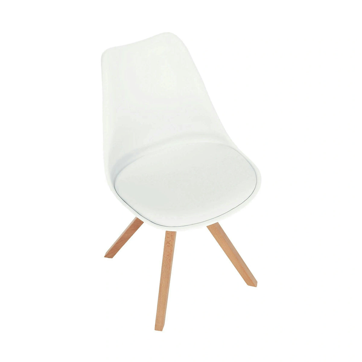 Scaun ETOSA, alb/fag, piele ecologica/plastic/lemn, 48x58x83 cm