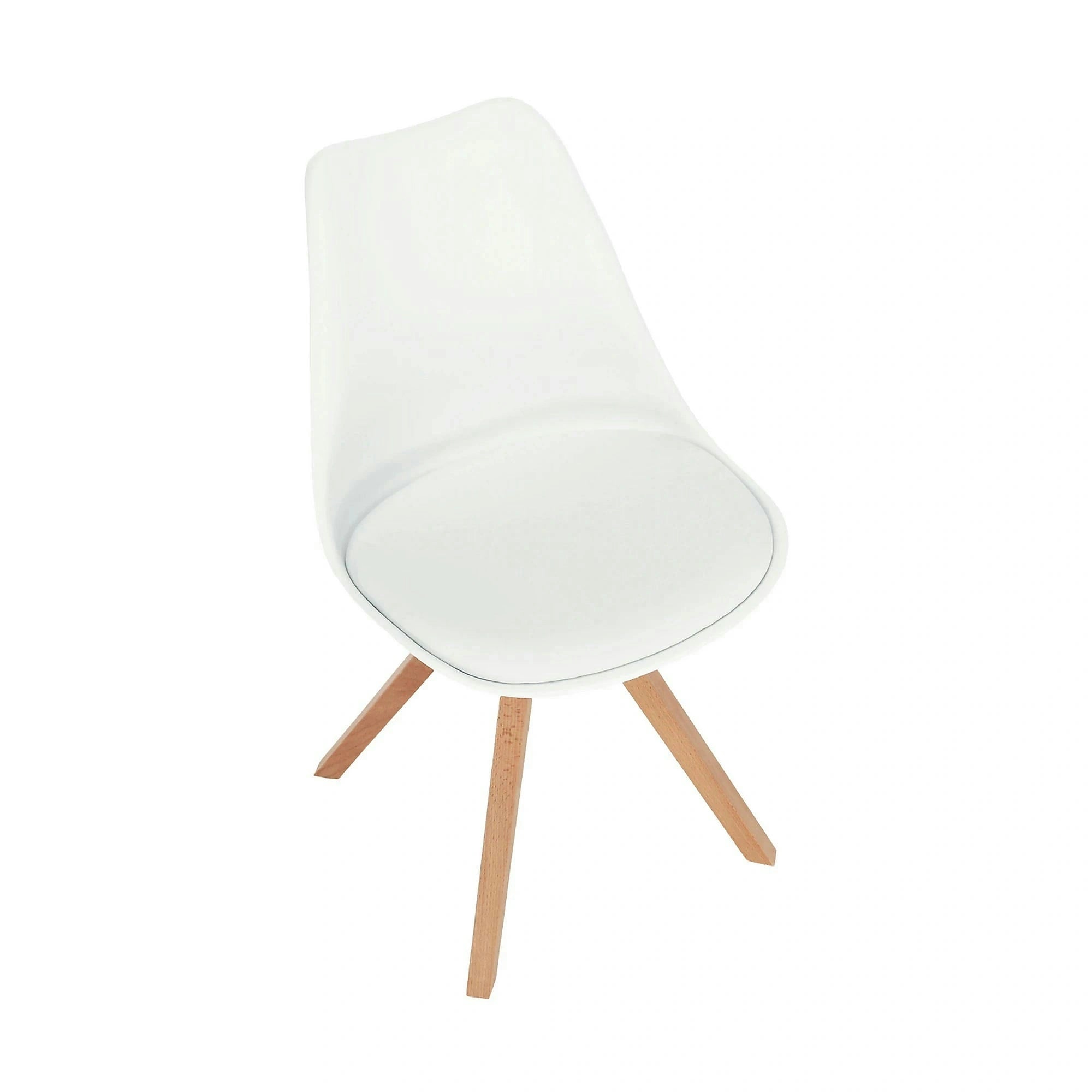Scaun ETOSA, alb/fag, piele ecologica/plastic/lemn, 48x58x83 cm