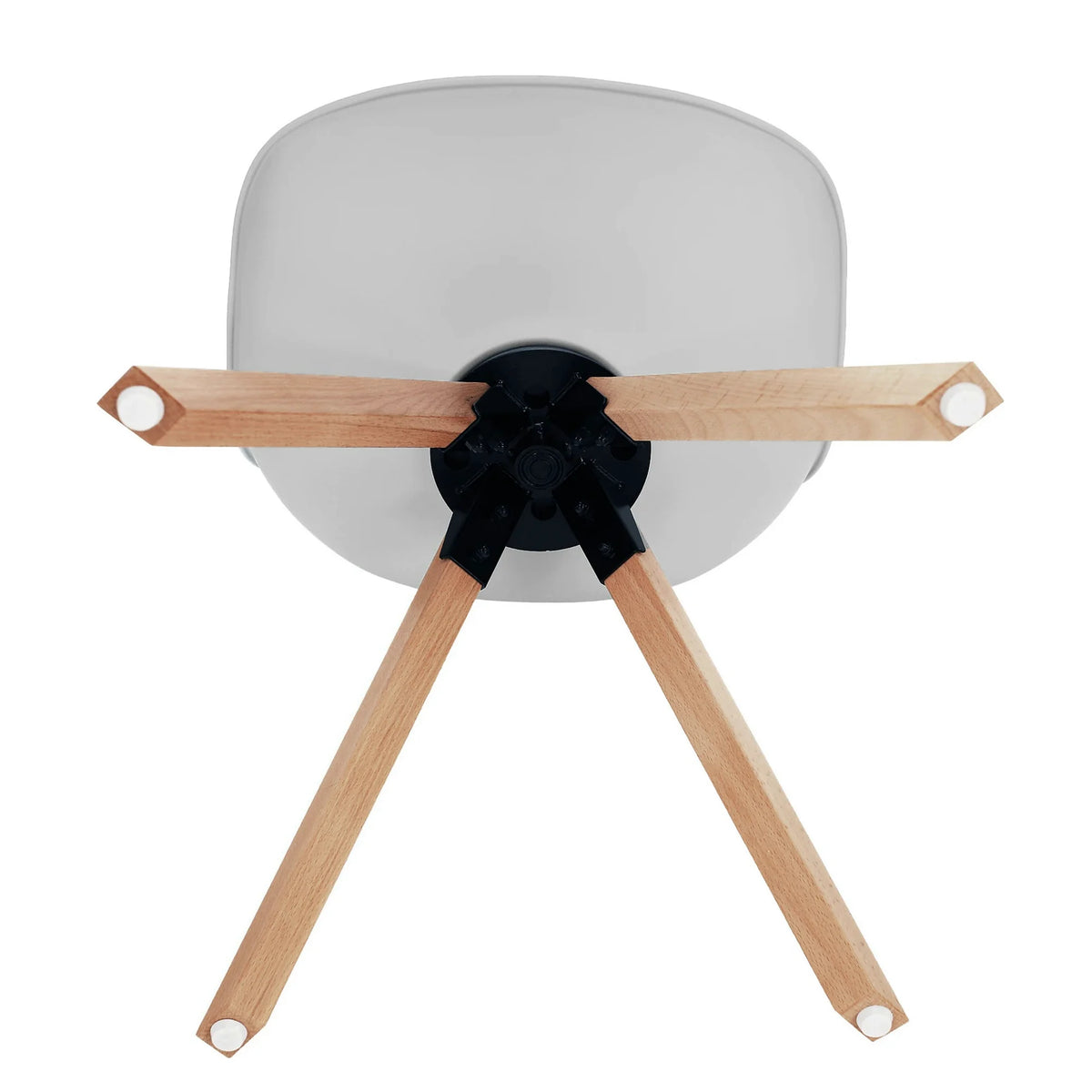 Scaun ETOSA, gri deschis/fag, piele ecologica/plastic/lemn, 48x58x83 cm