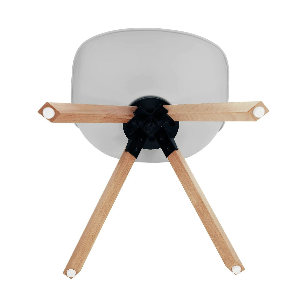 Scaun ETOSA, gri deschis/fag, piele ecologica/plastic/lemn, 48x58x83 cm