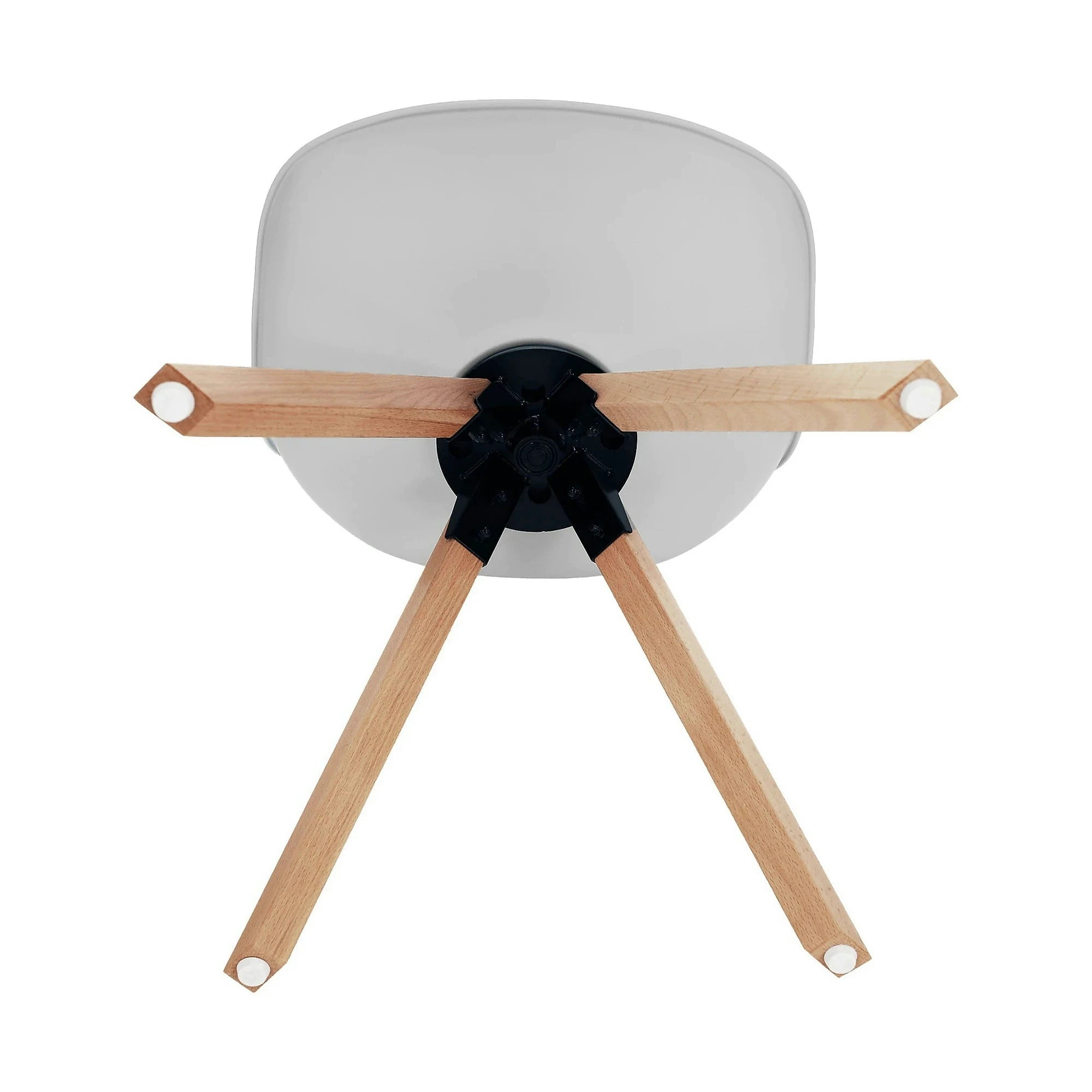 Scaun ETOSA, gri deschis/fag, piele ecologica/plastic/lemn, 48x58x83 cm