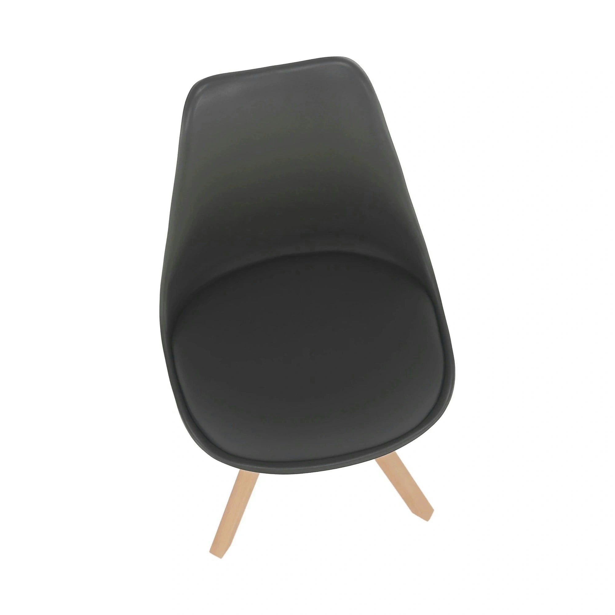 Scaun ETOSA, gri inchis/fag, piele ecologica/plastic/lemn, 48x58x83 cm
