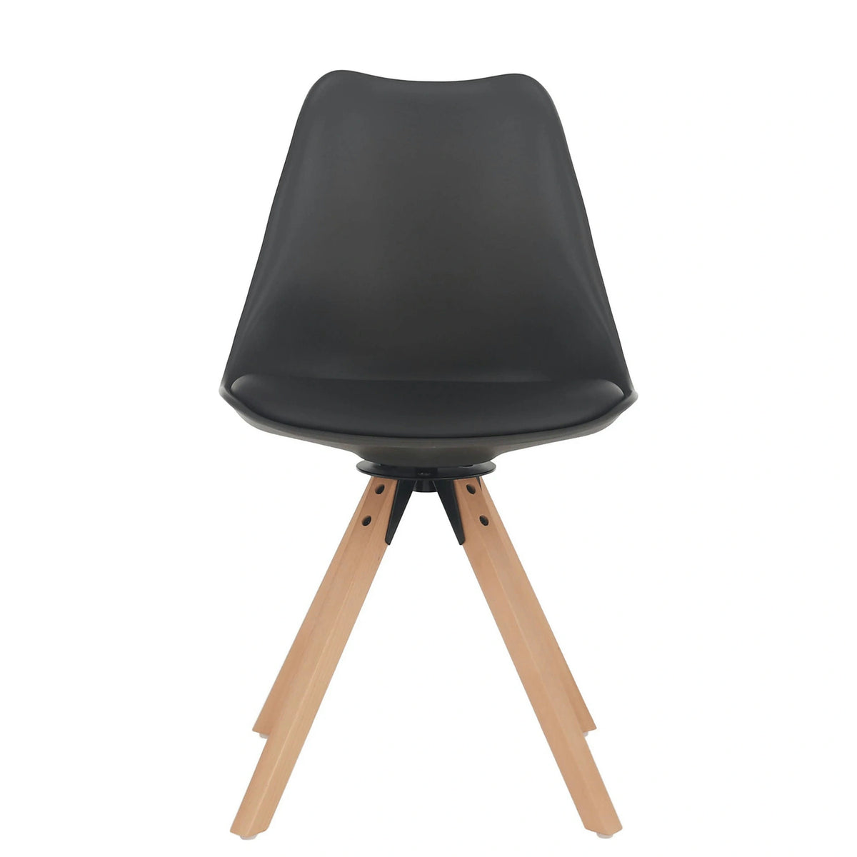 Scaun ETOSA, gri inchis/fag, piele ecologica/plastic/lemn, 48x58x83 cm