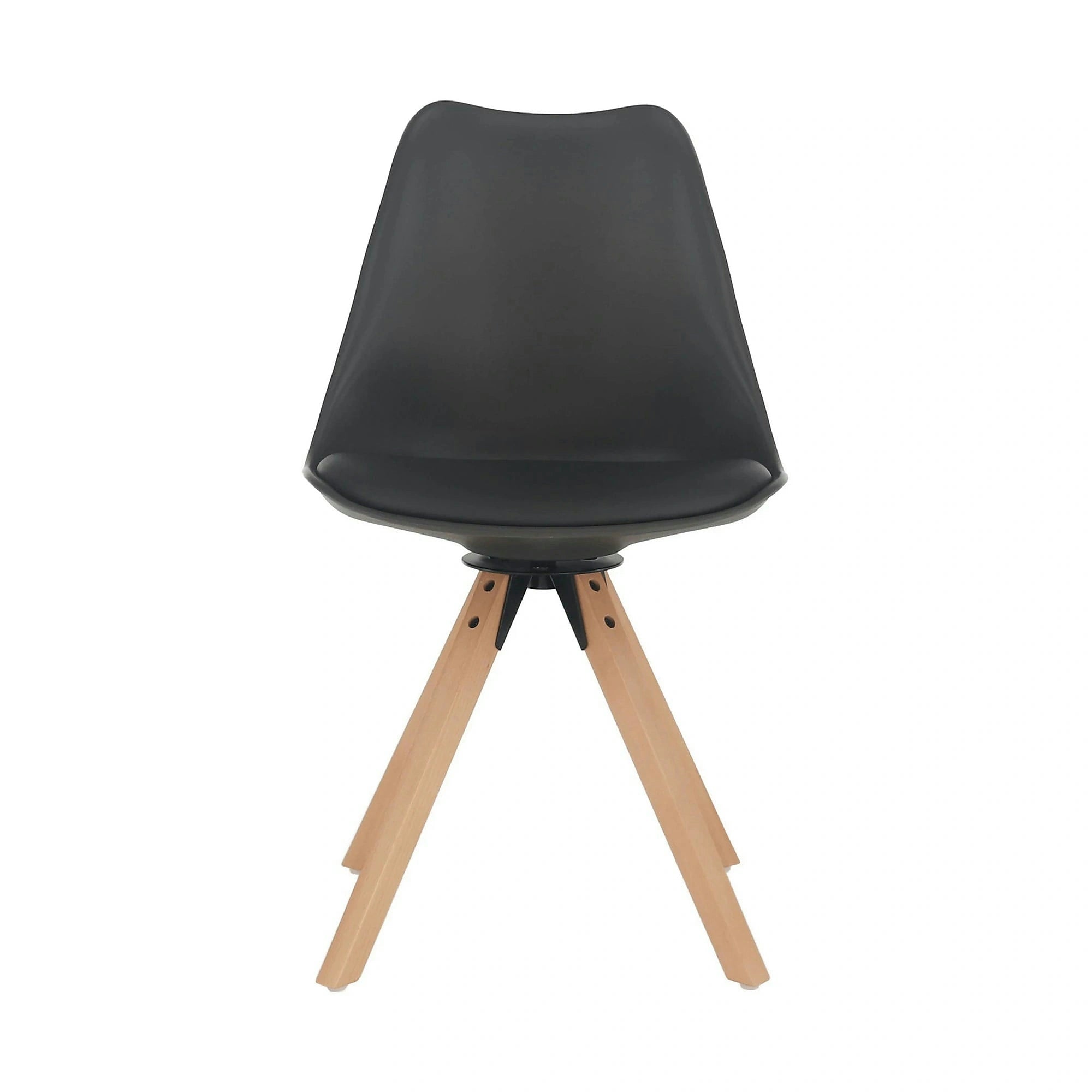 Scaun ETOSA, gri inchis/fag, piele ecologica/plastic/lemn, 48x58x83 cm