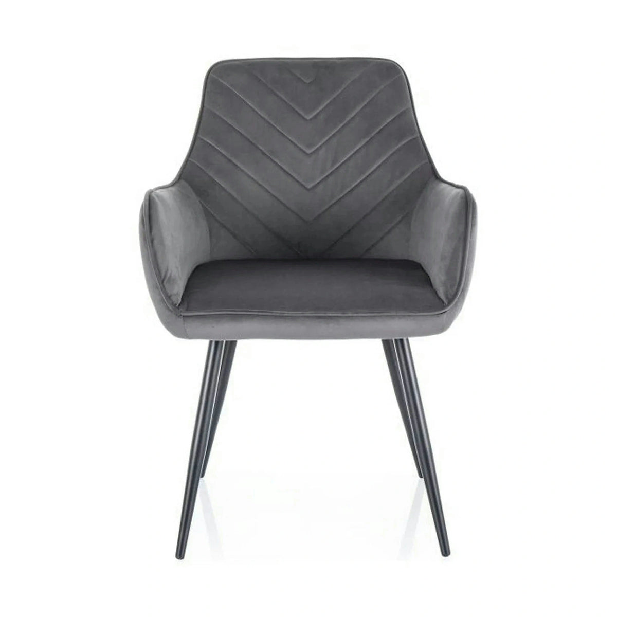 Scaun FIG, gri/negru, stofa catifelata/metal, 57x47x85 cm