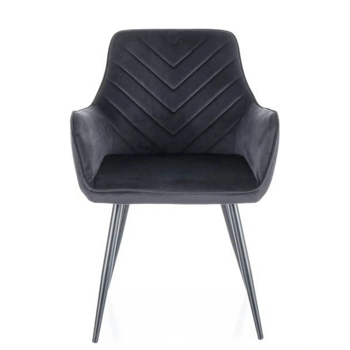 Scaun FIG, negru, stofa catifelata/metal, 57x47x85 cm