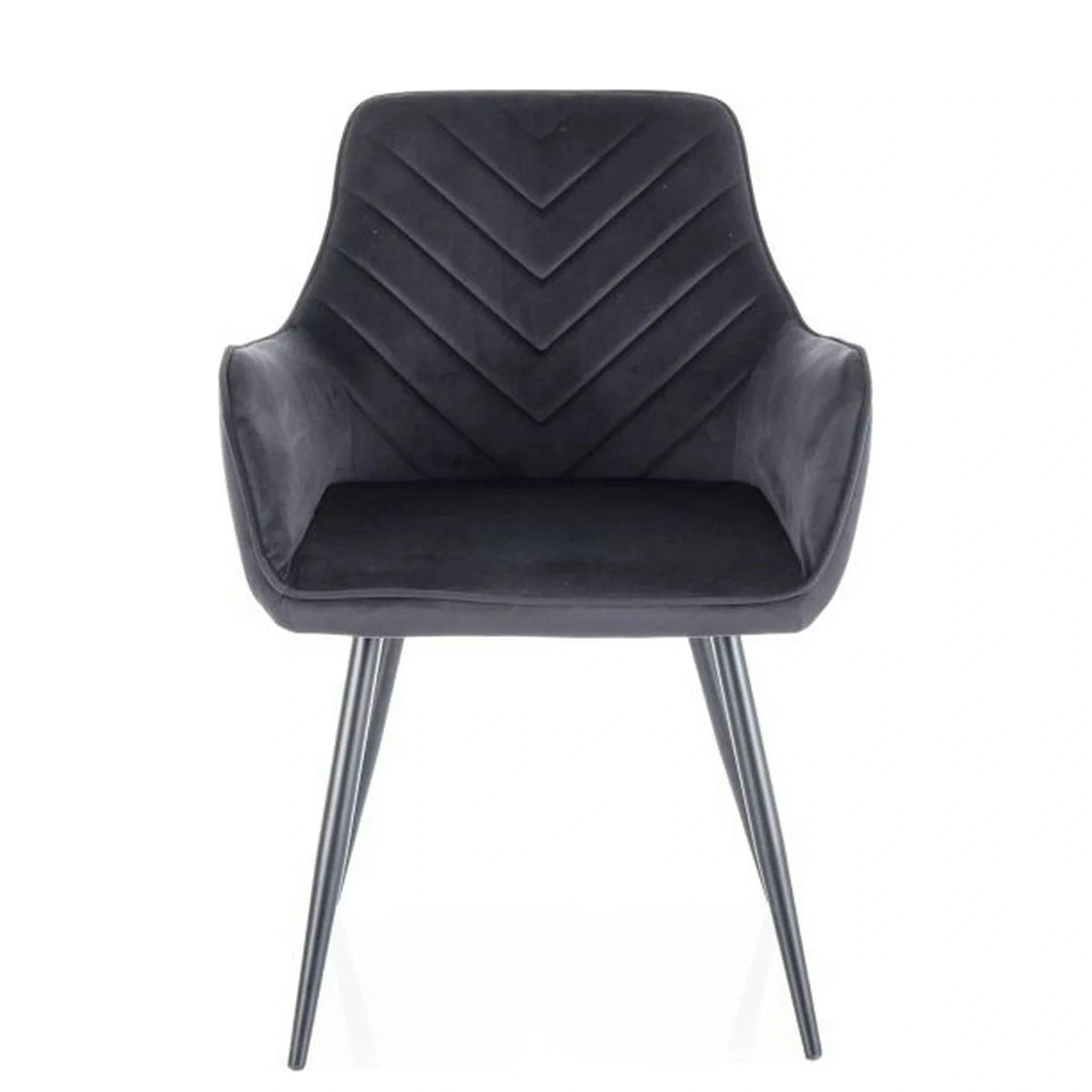Scaun FIG, negru, stofa catifelata/metal, 57x47x85 cm