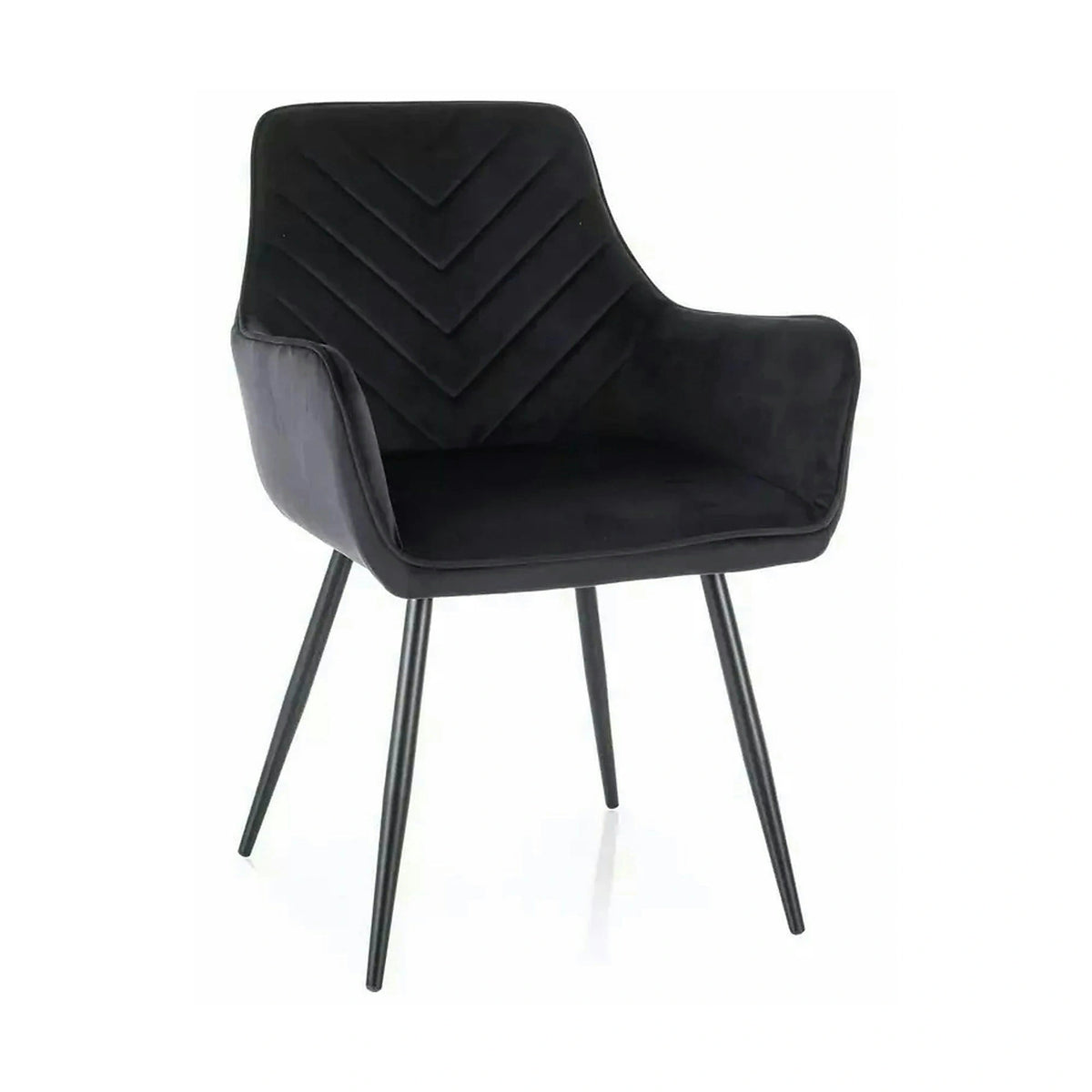 Scaun FIG, negru, stofa catifelata/metal, 57x47x85 cm
