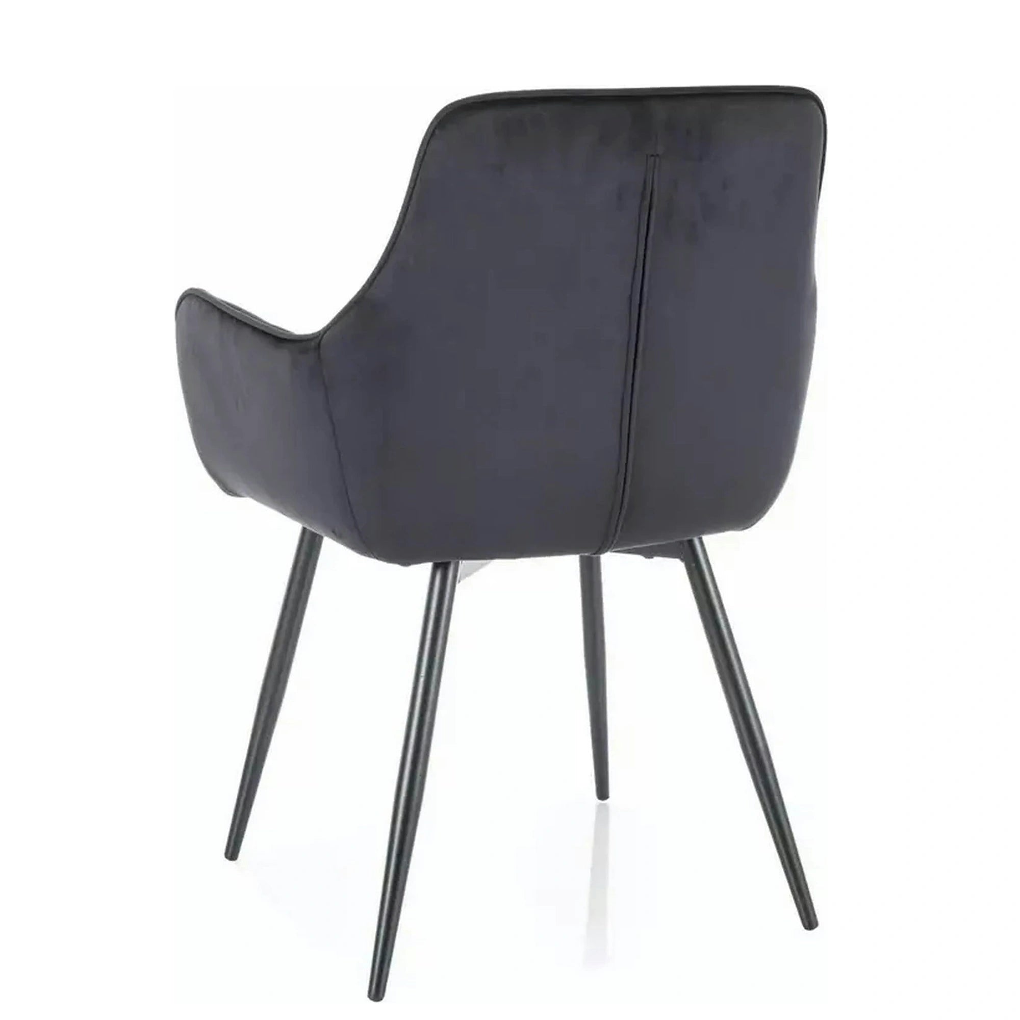 Scaun FIG, negru, stofa catifelata/metal, 57x47x85 cm