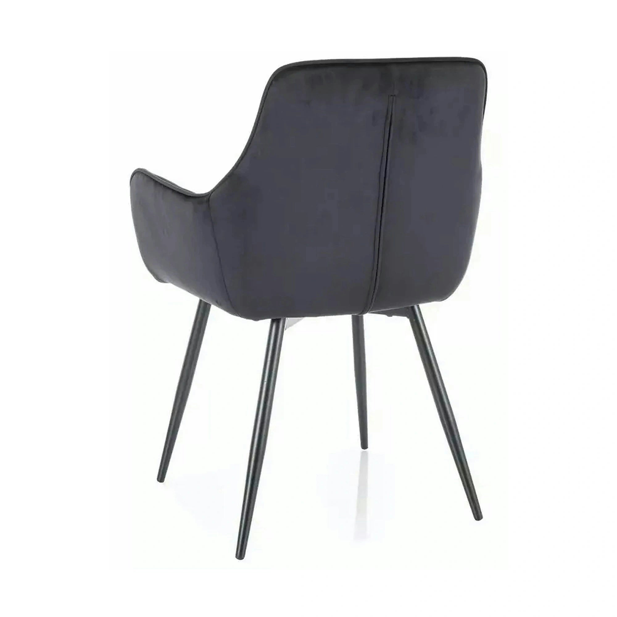 Scaun FIG, negru, stofa catifelata/metal, 57x47x85 cm